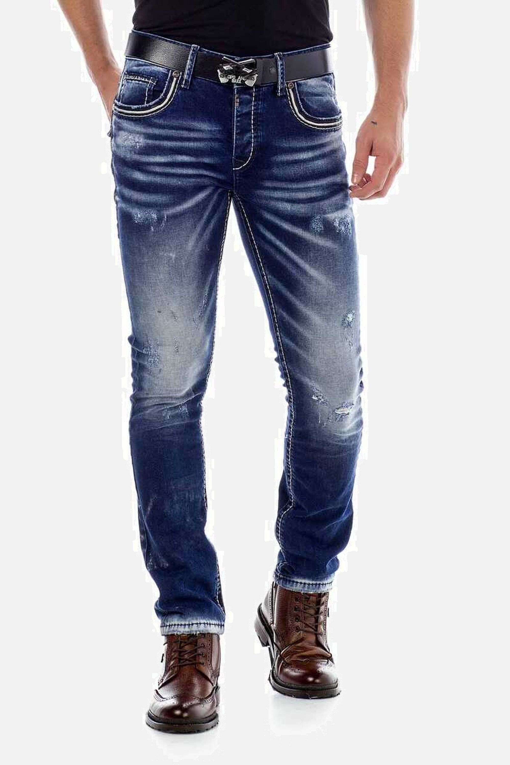 Cipo & Baxx Straight-Jeans »Jeans«, im Worn Washed Look, CD-485