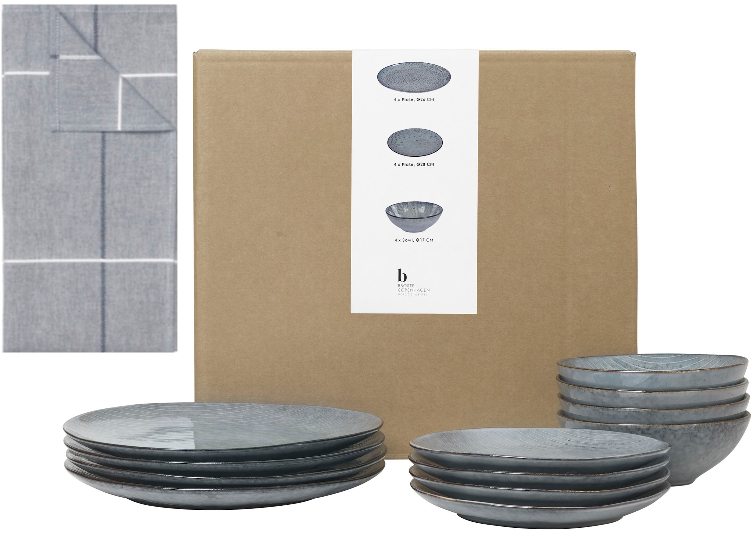 Broste Copenhagen Geschirr-Set "Nordic Sea, inklusive Geschirrtuch Set" Bel günstig online kaufen