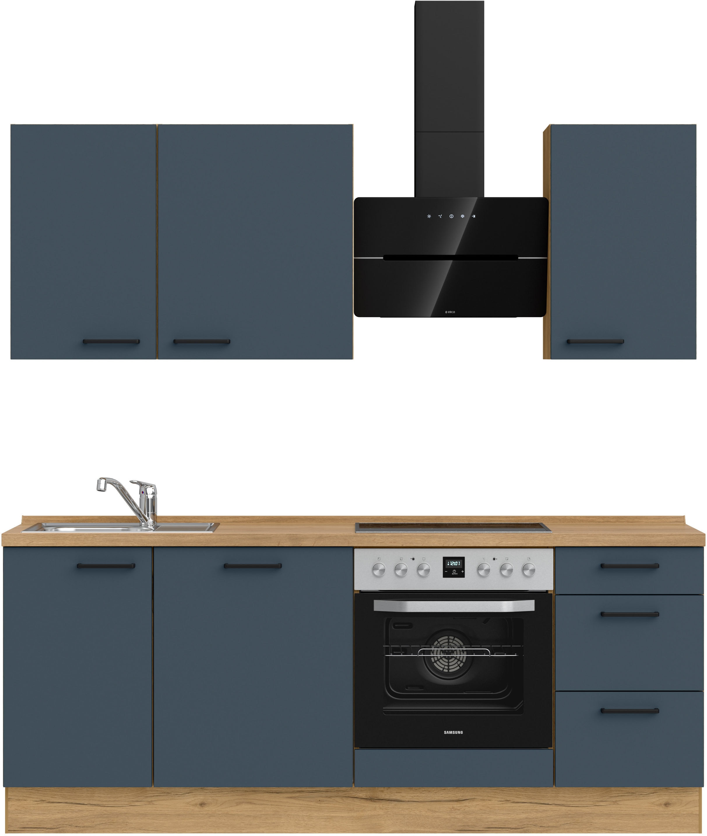 nobilia ""Easytouch II", NEU: individuell anpassbar mit gratis Profi-Beratung" vormontiert, Breite 210 cm, Ausrichtung wählbar, wahlw. mit E-Geräten