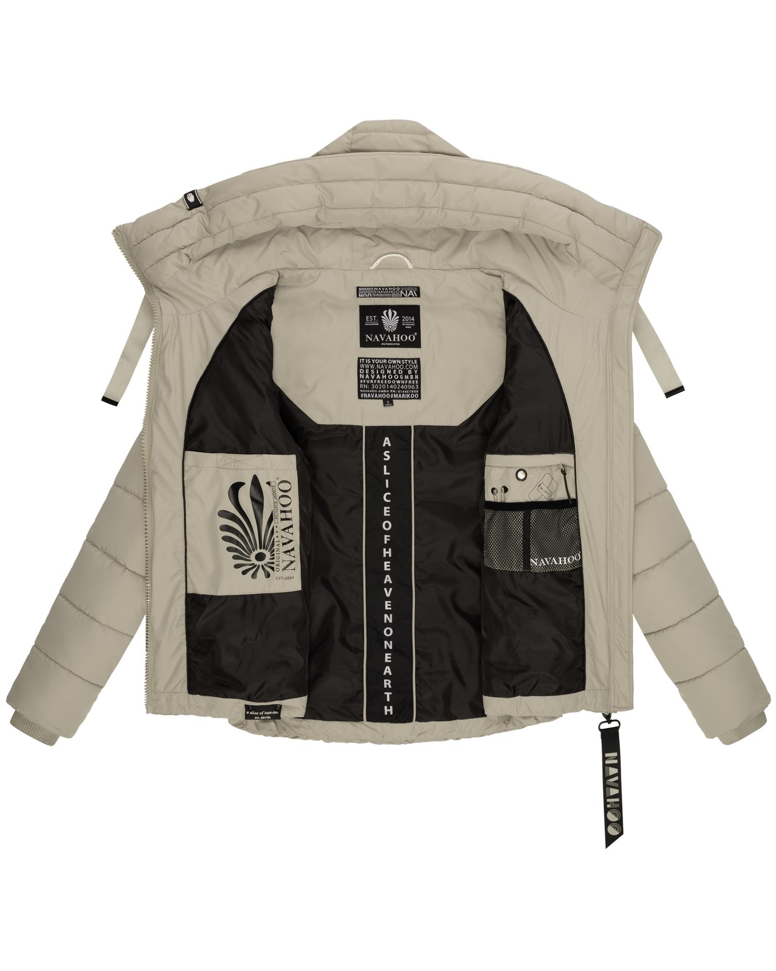 Navahoo Steppjacke »Amayaa«, mit Kapuze, stylische Damen Winterjacke mit coolen Applikationen