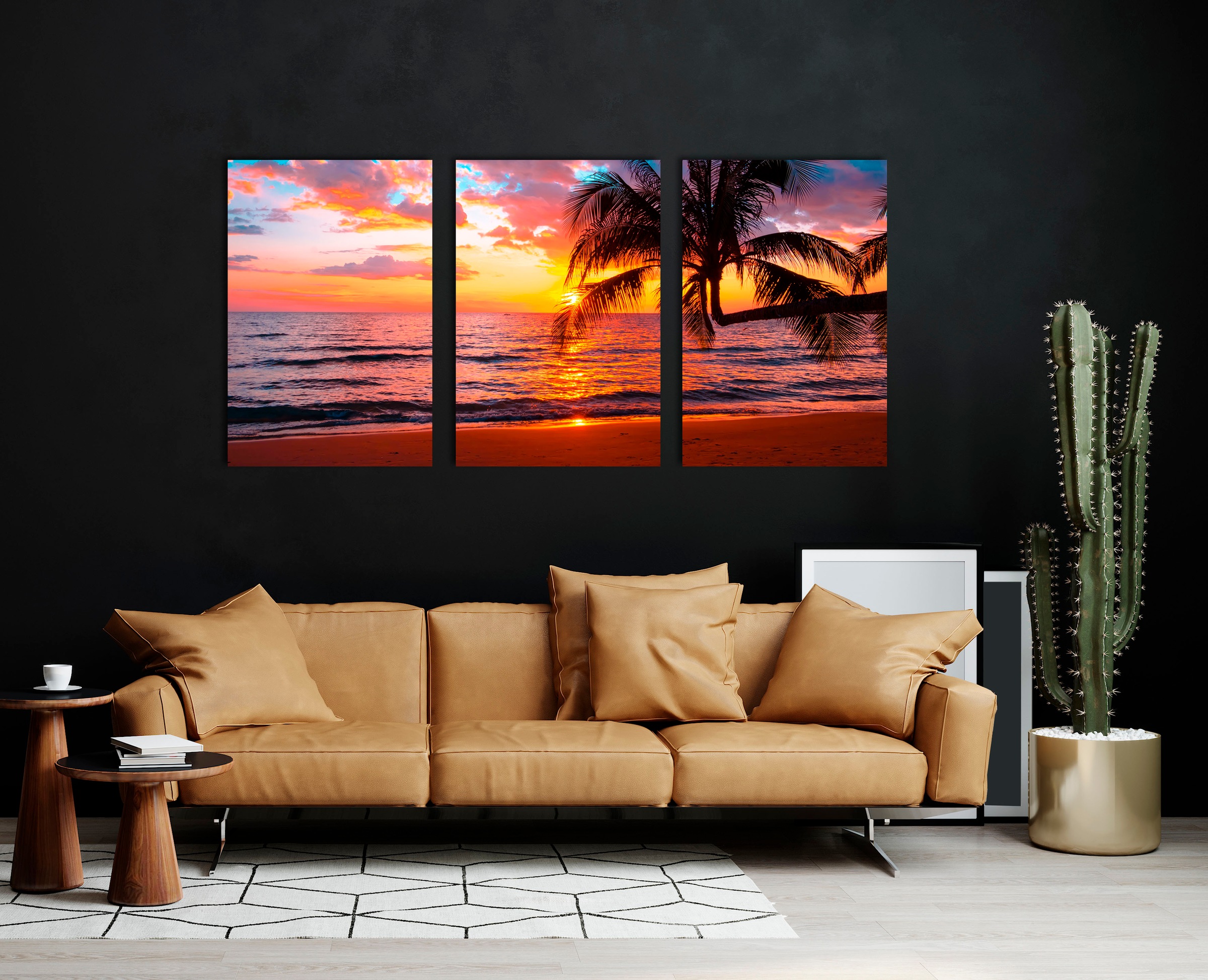 queence Acrylglasbild "Paradise Beach 3-teilig" Kunst  Meer  Meer Bilder  P günstig online kaufen