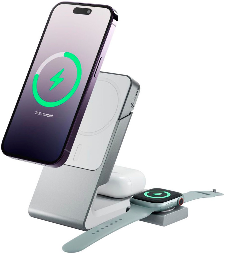 ALOGIC Powerstation »Matrix+ 3-in-1 Magnetic Charger+Power Bank+AW Puk«, Matrix+ 3-in-1 Magnetic Charger+Power Bank+AW Puk white