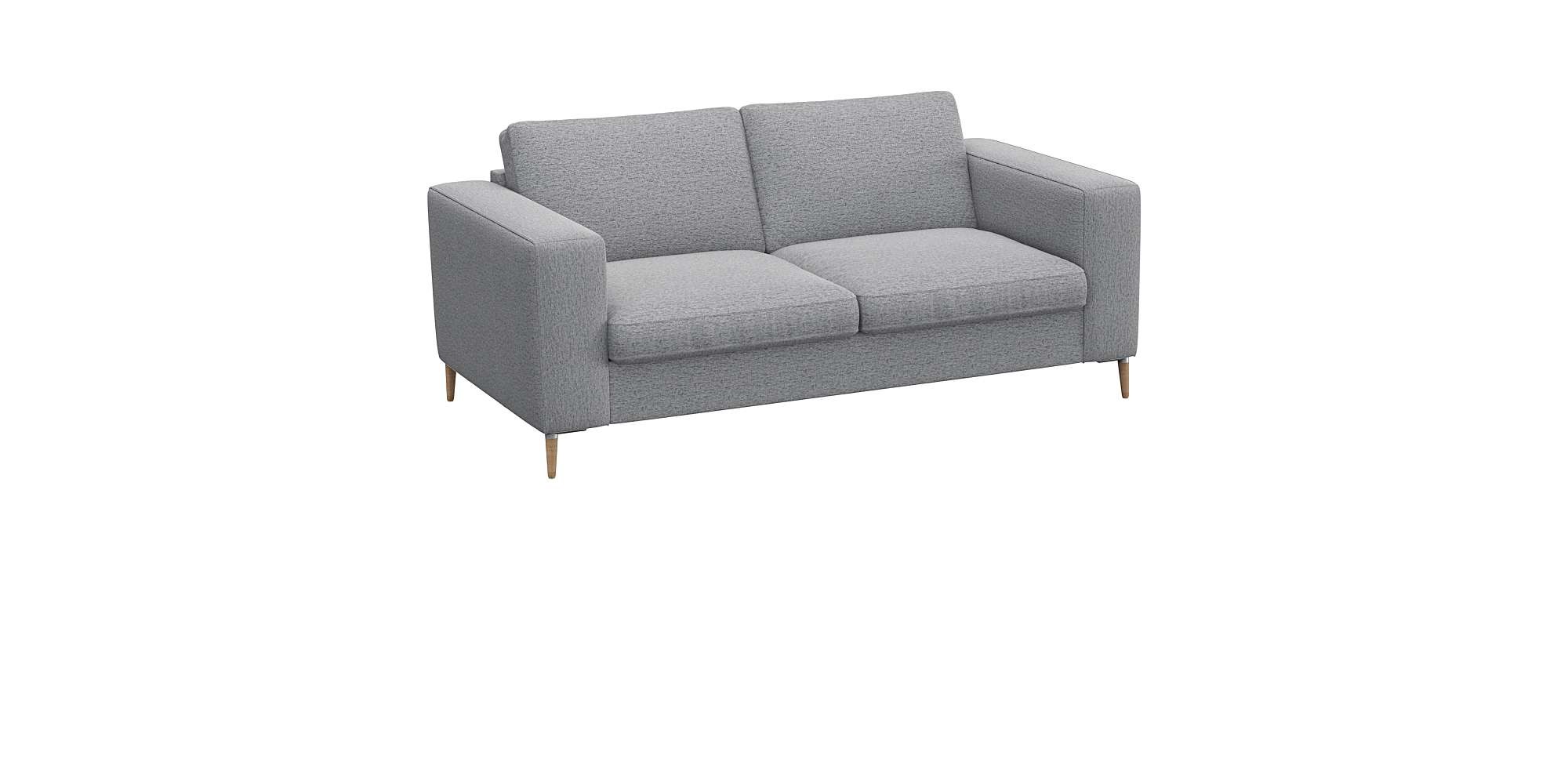 FLEXLUX 2-Sitzer »Fiore Designsofa, bequem und komfortabel durch hochwertigen Sitzaufbau«, breite Armlehnen, Kaltschaum, Füße Alu+ Eiche