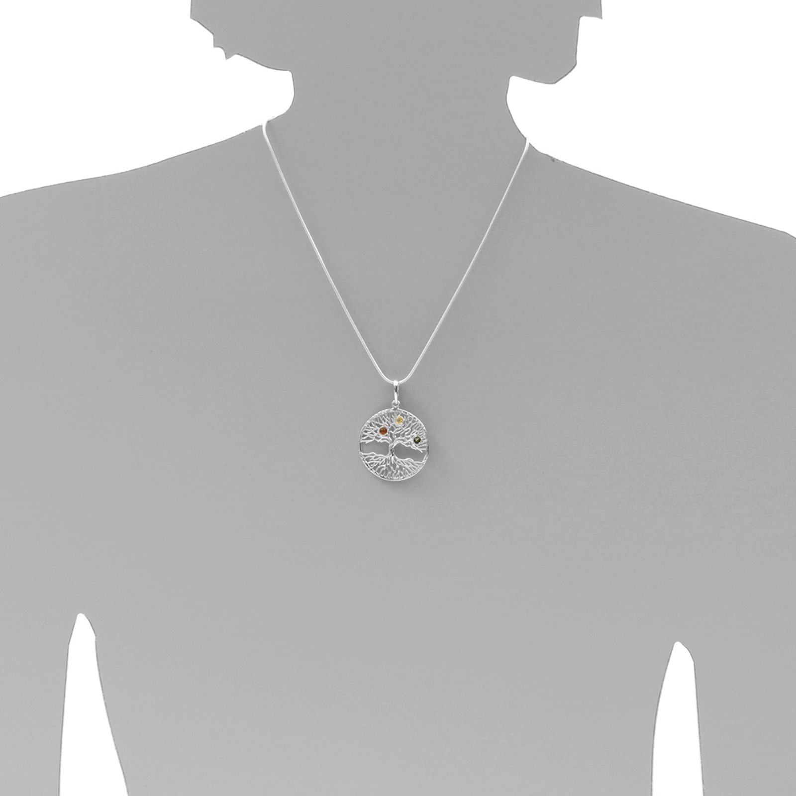 OSTSEE-SCHMUCK Kettenanhänger »- Lebensbaum - Silber 925/000 - Bernstein«