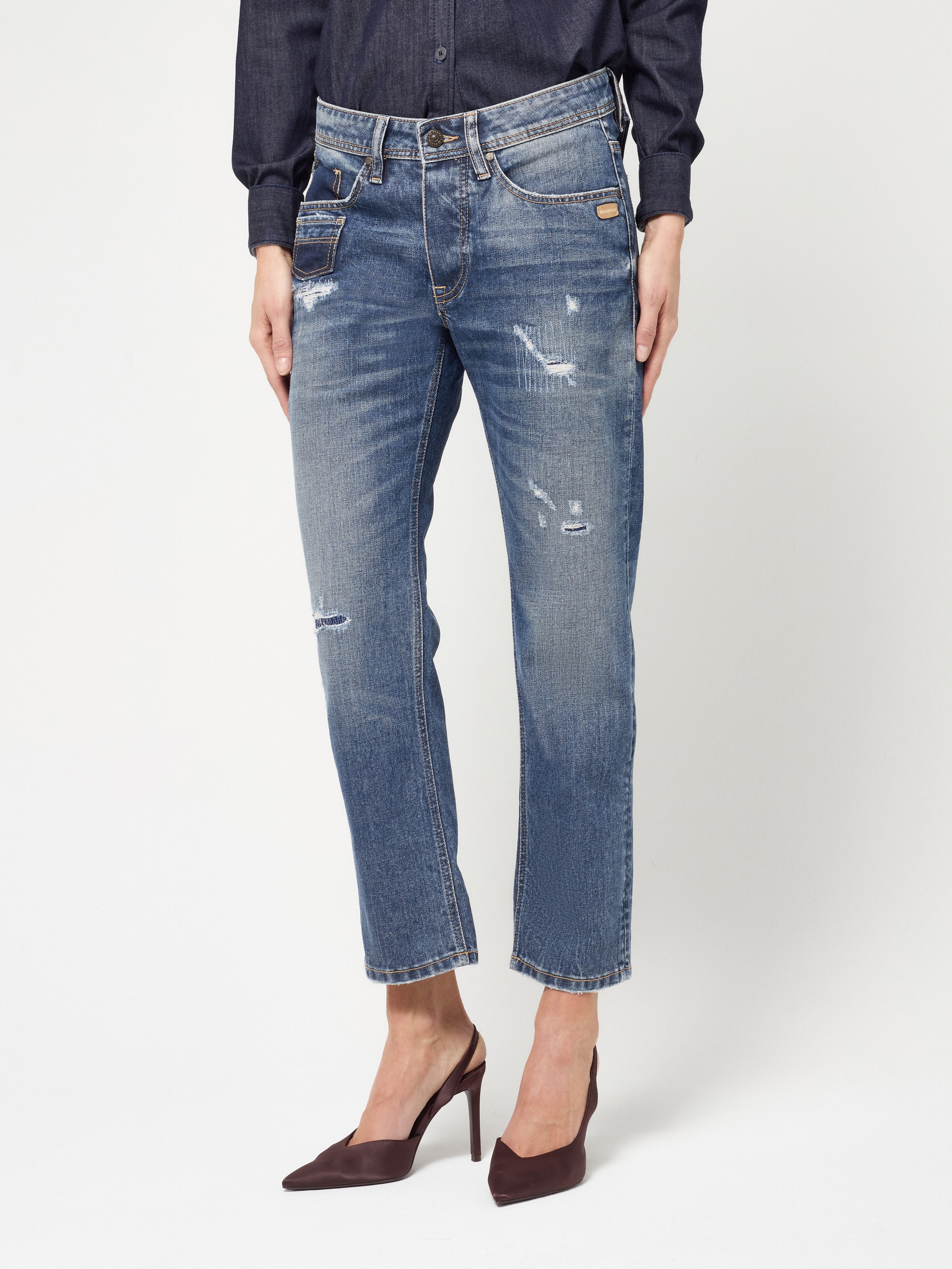 GANG Boyfriend-Jeans "94NICA CROPPED" mit geraden und verkürzten Beinverlauf
