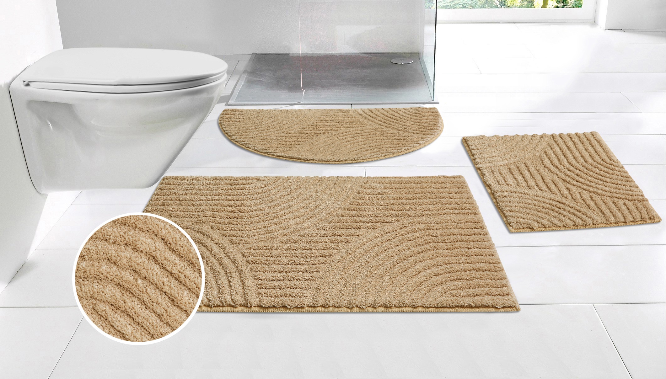 OTTO home Badematte "Ognon, Scandi, Boho, modernes Muster" Höhe 15 mm rutsc günstig online kaufen