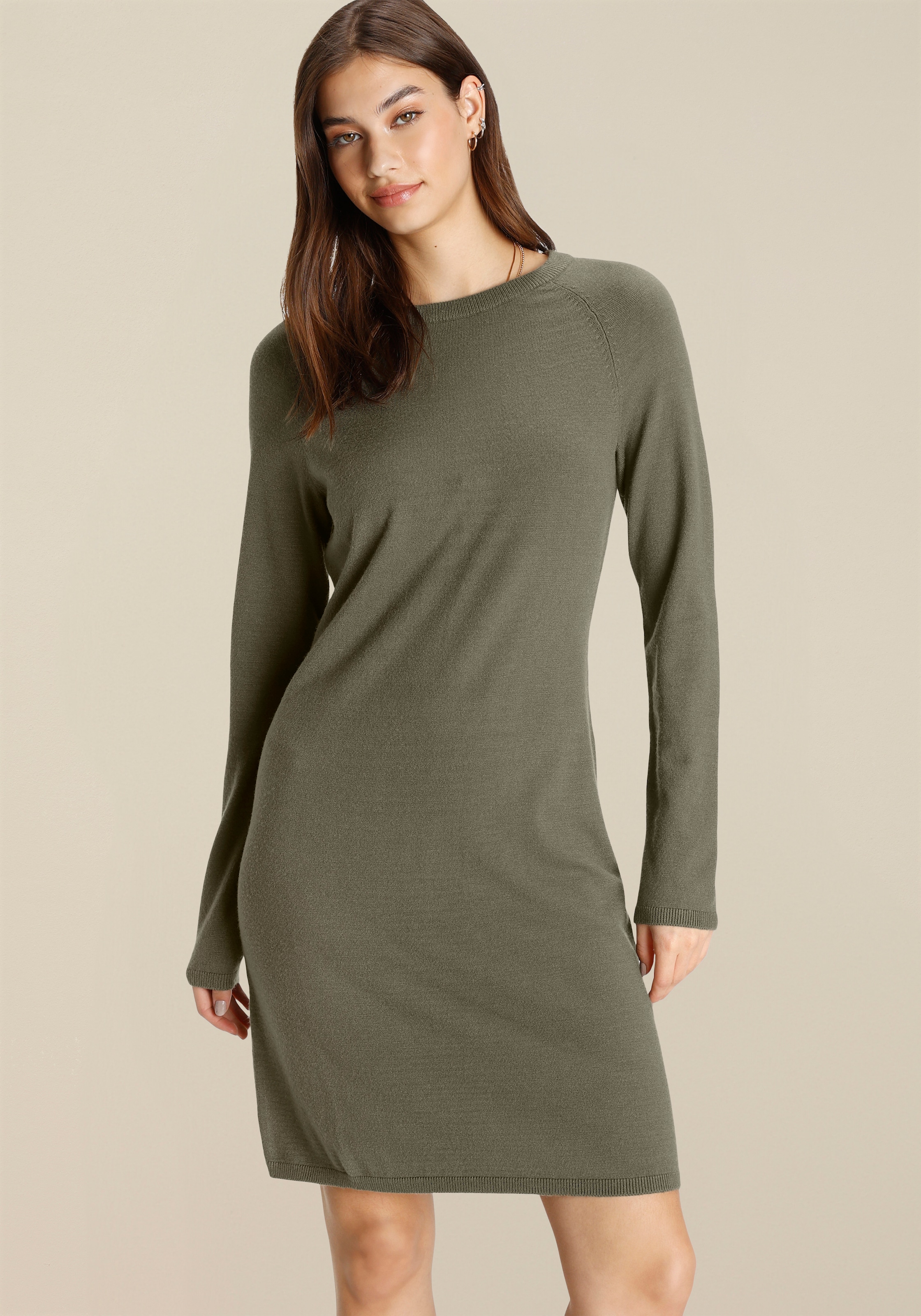 Tamaris Strickkleid lässiges Mini-Kleid aus Viskosemischung günstig online kaufen