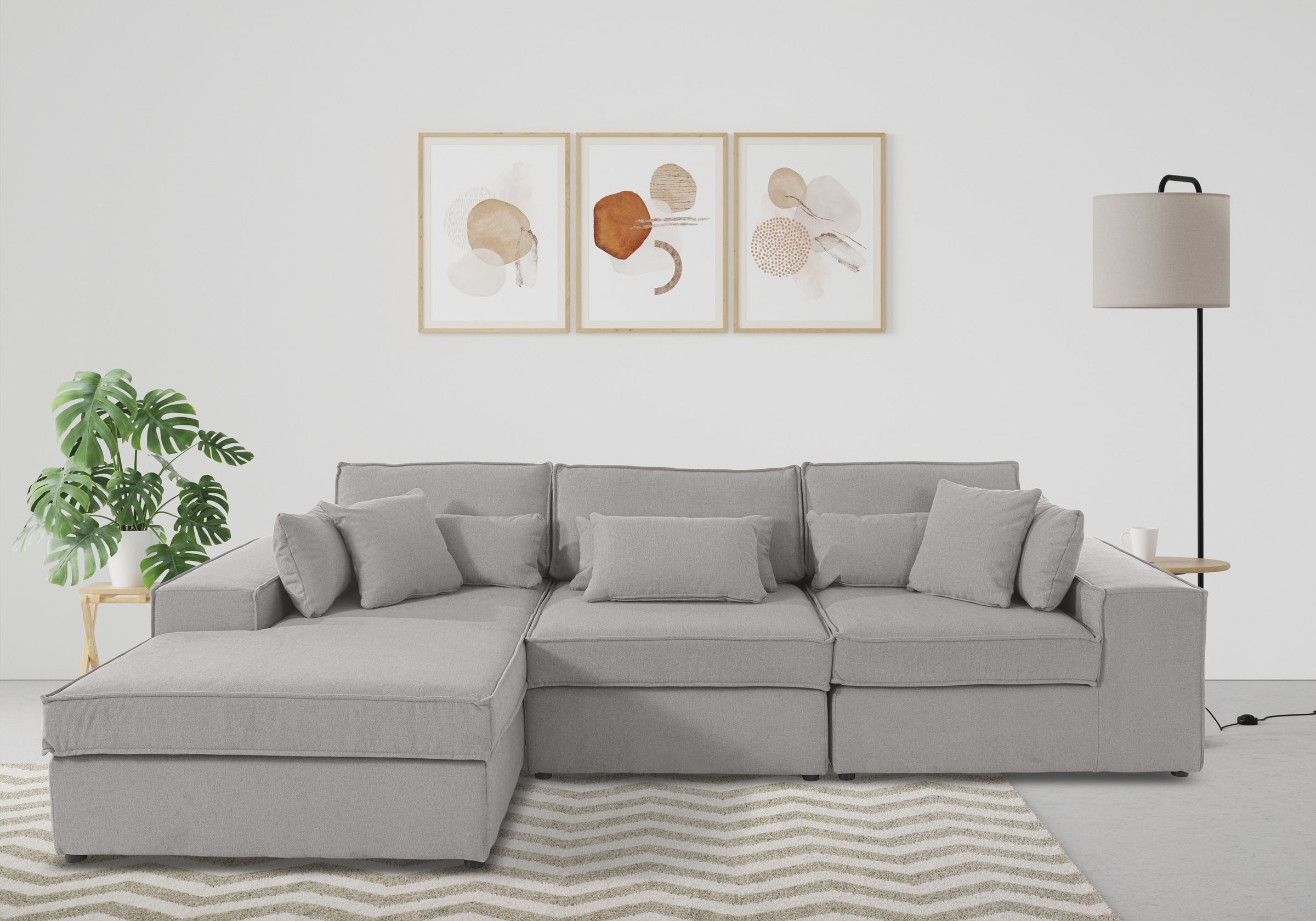 OTTO home Ecksofa "Florid L-Form" 3 Teile, bestehend aus Modulen, viele Bez günstig online kaufen