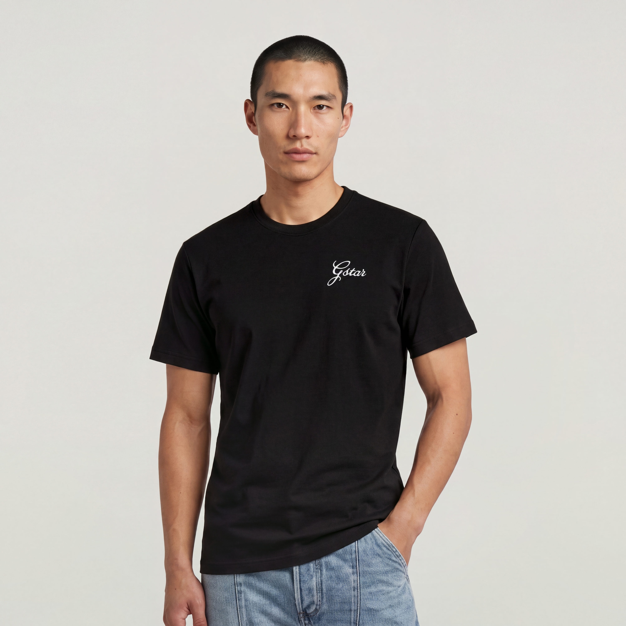 G-STAR T-Shirt »Script r t« aus Baumwolle, Regular Fit