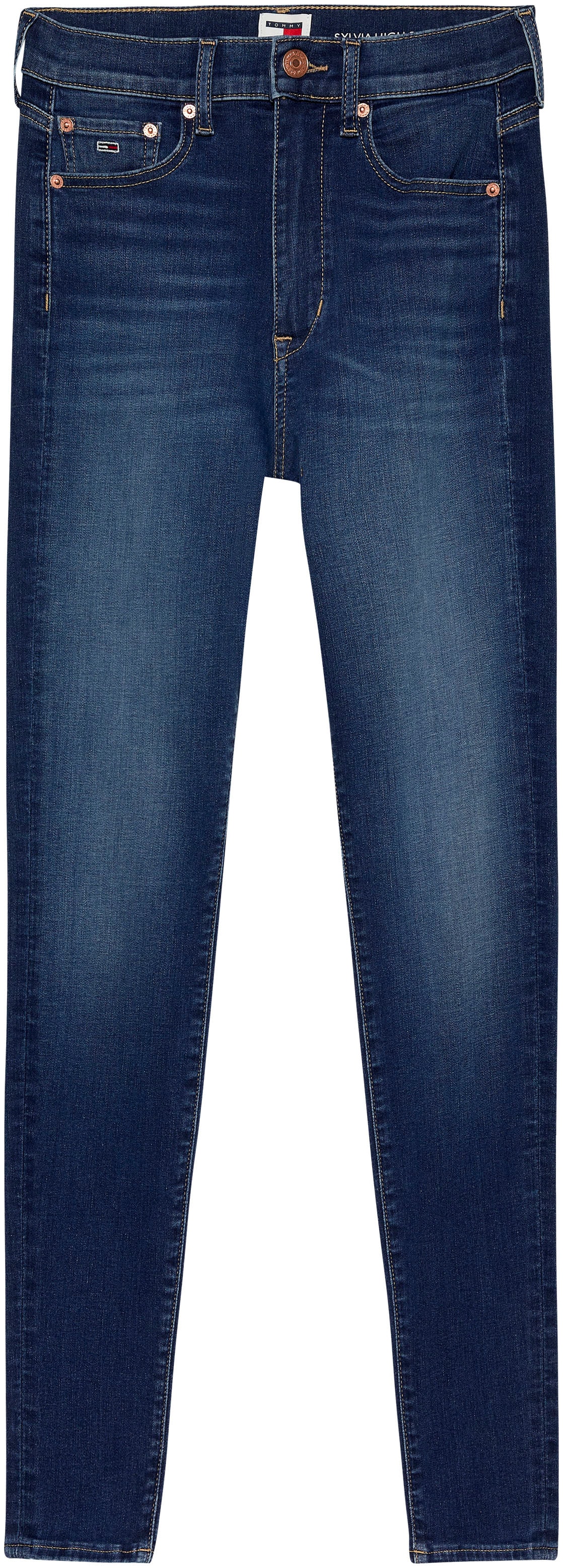 Tommy Jeans Bequeme Jeans »Sylvia Skinny Slim Jeans Hohe Leibhöhe«, mit Ledermarkenlabel