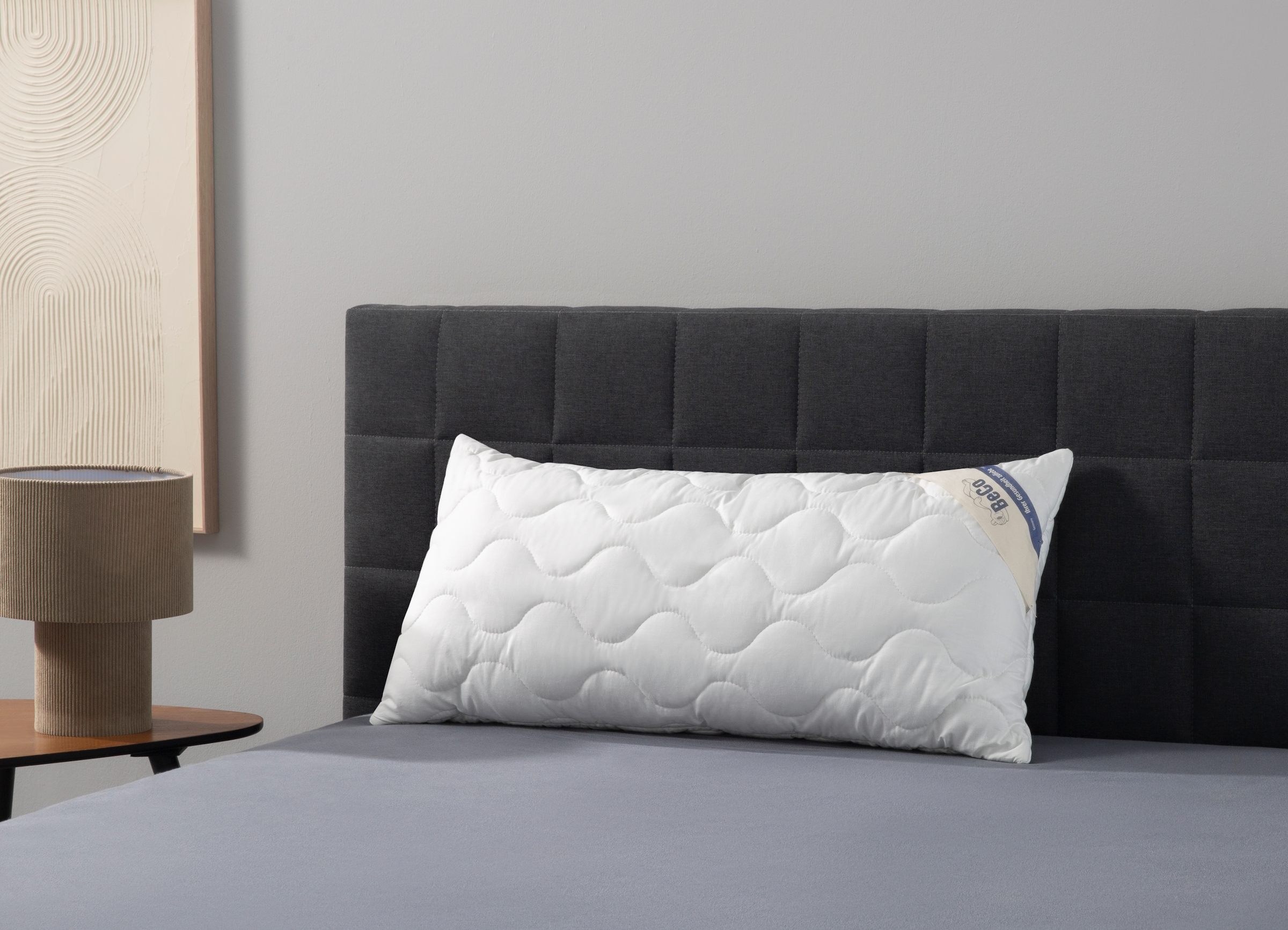 Beco Kunstfaserkopfkissen "Aerelle Blue Eco "GOLD", Kopfkissen-Bezug aus re günstig online kaufen