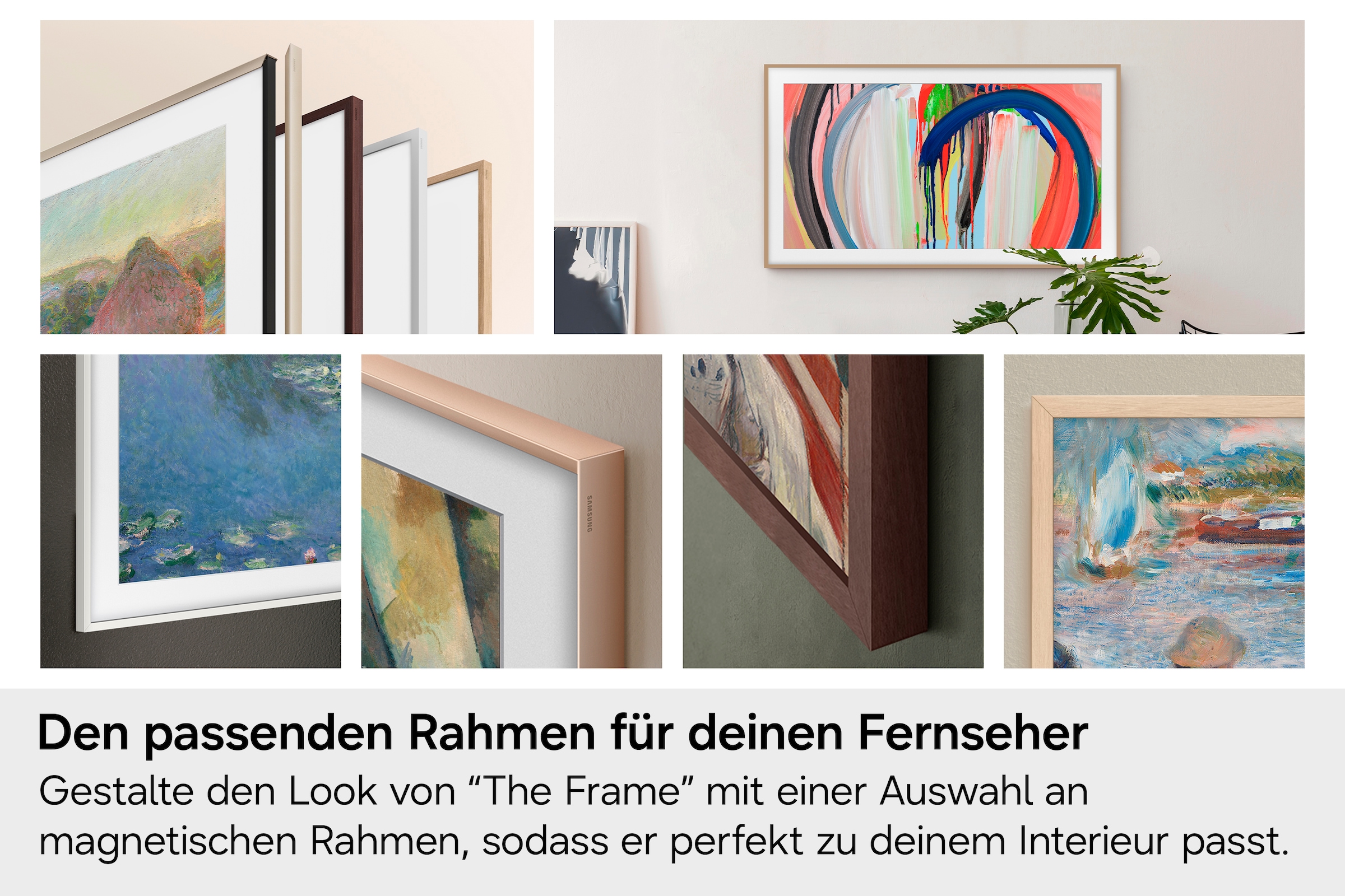 Samsung QLED-Fernseher »GQ50LS03FAU« 125 cm/50 Smart-TV The Frame, Mattes Display, Art Mode, Rahmen austauschbar, Dolby Atmos