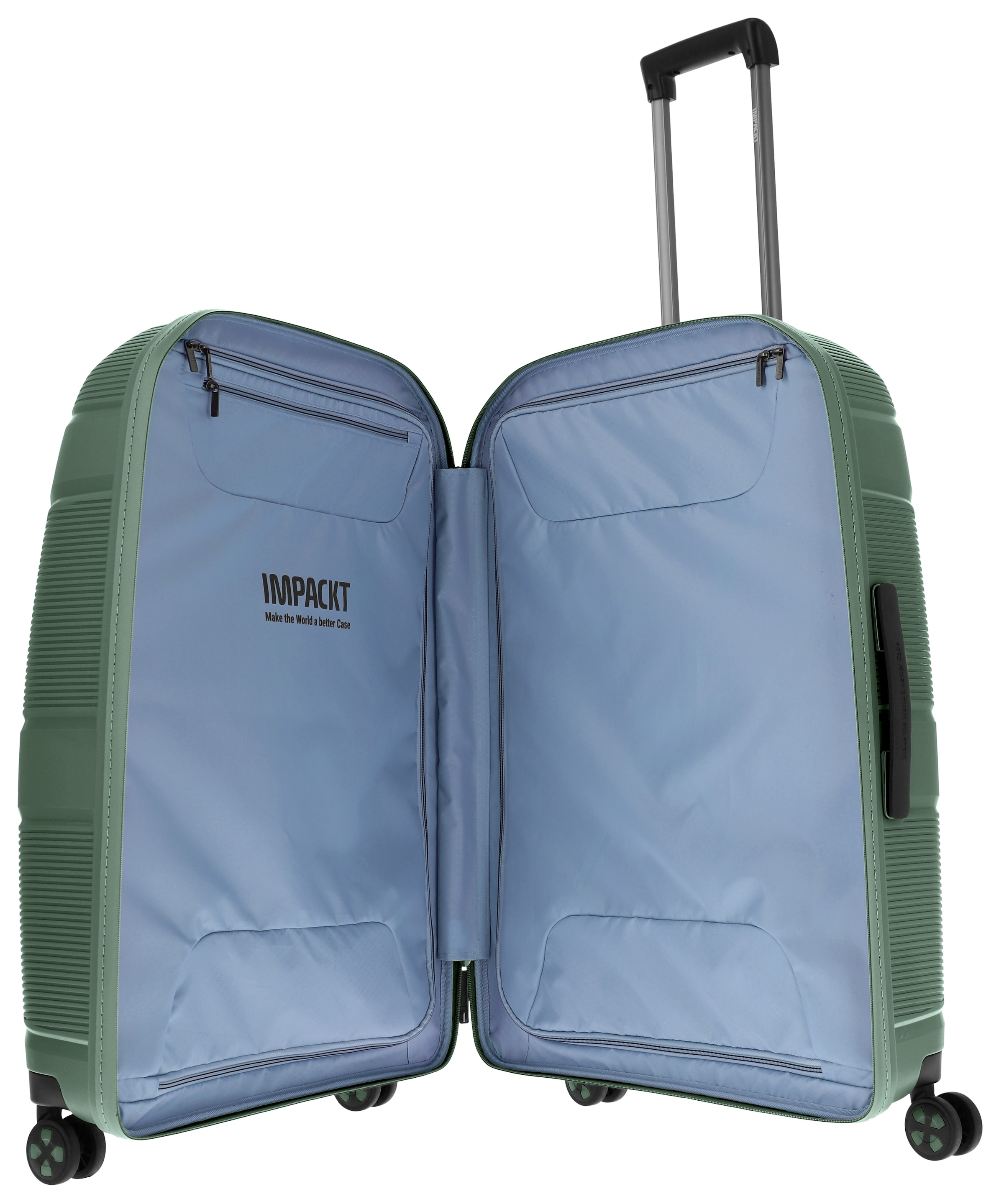 IMPACKT Hartschalen-Trolley »IP1, verschiedene Größen und Farben«, 4 Rollen, Hartschalen-Koffer vegan Koffer Reisegepäck USB-Port TSA Zahlenschloss