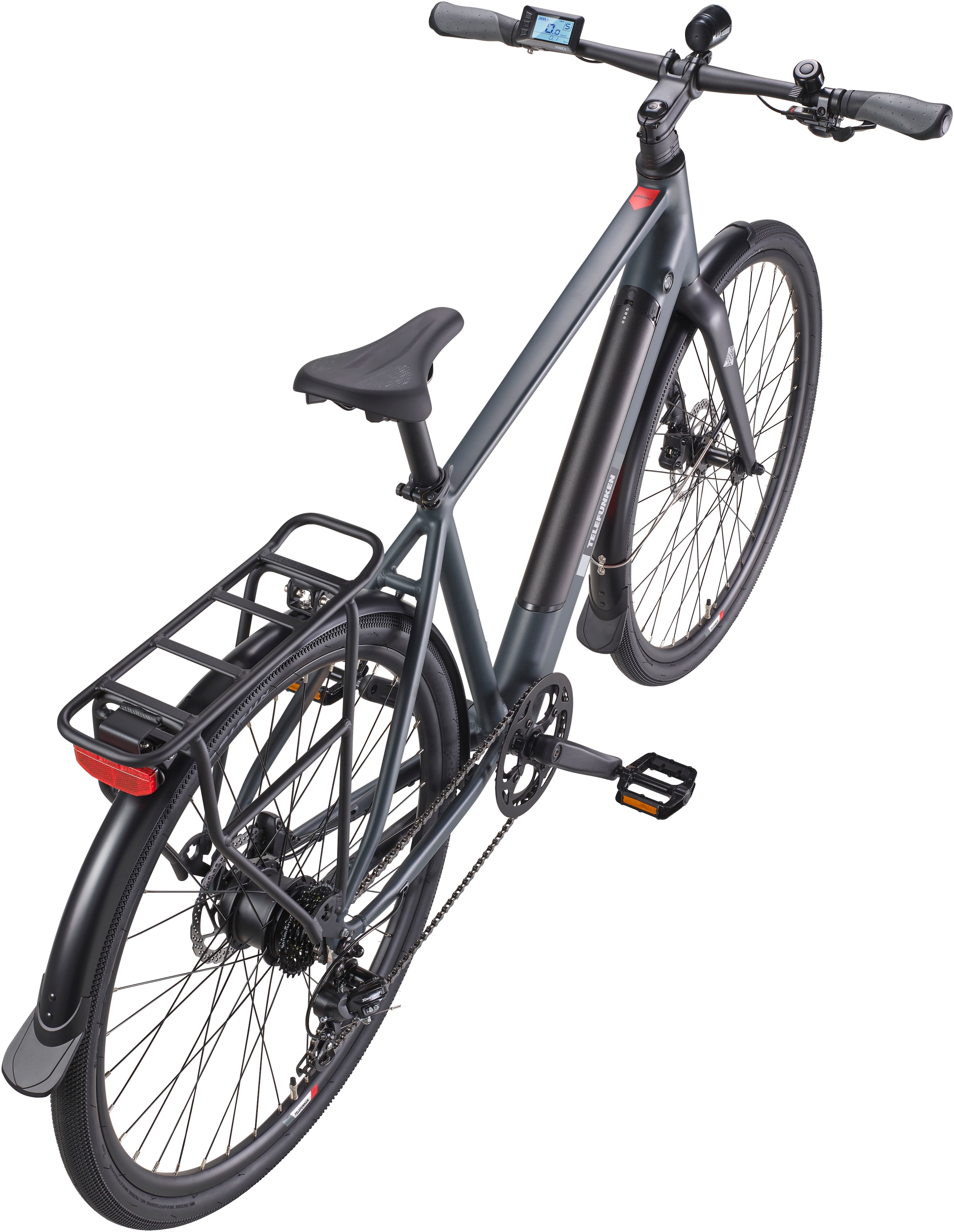 Telefunken E-Bike »UH210 Herren«, 7 Gang, Shimano, Heckmotor 250 W, (28 Zoll, Straßenzulassung, Drehmomentsensor), Pedelec, Elektrofahrrad für Herren, Urbanbike