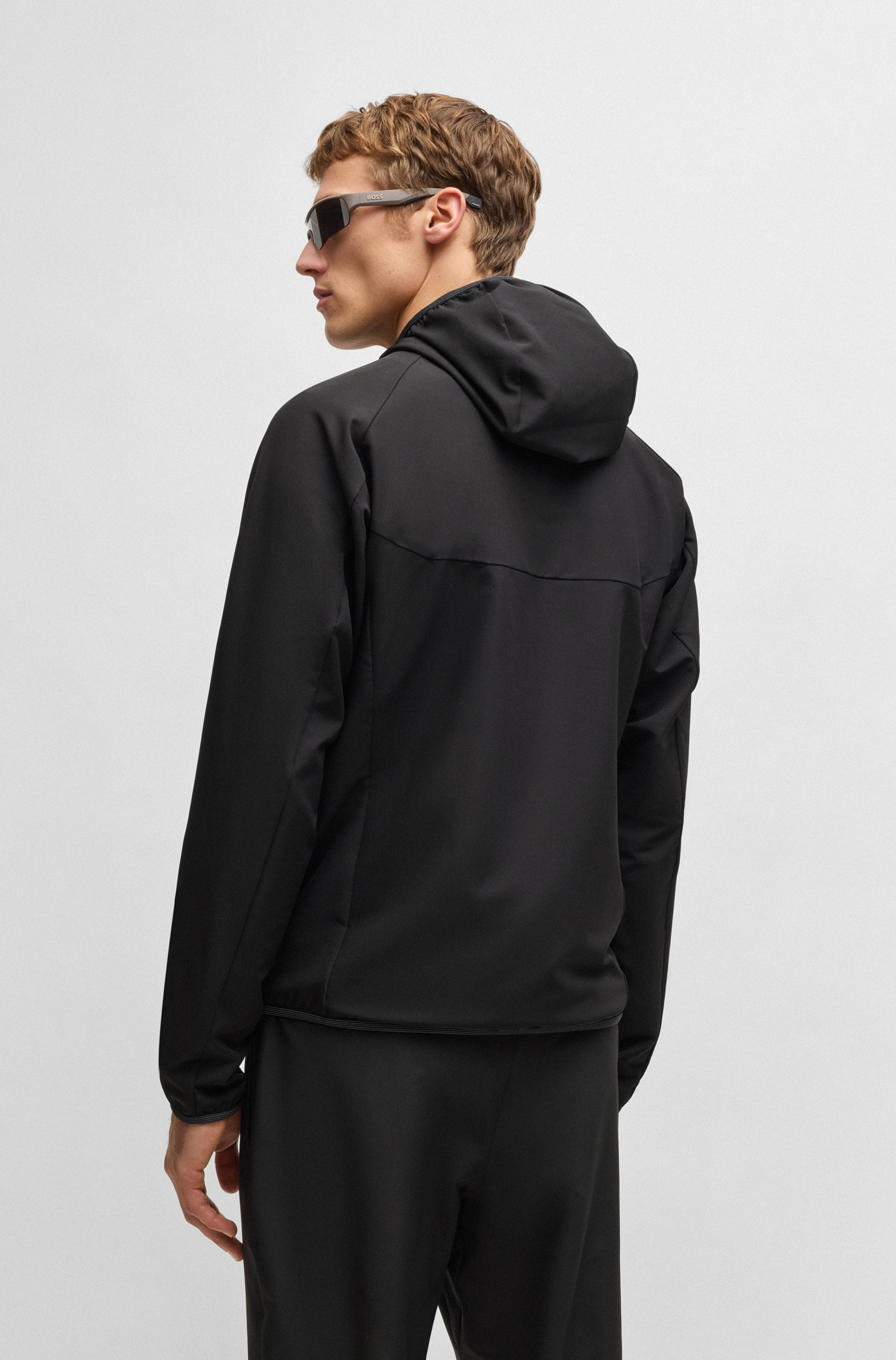 BOSS GREEN Funktionsjacke »L_Commuter«, mit Kapuze, mit gummiertem Markenlabel