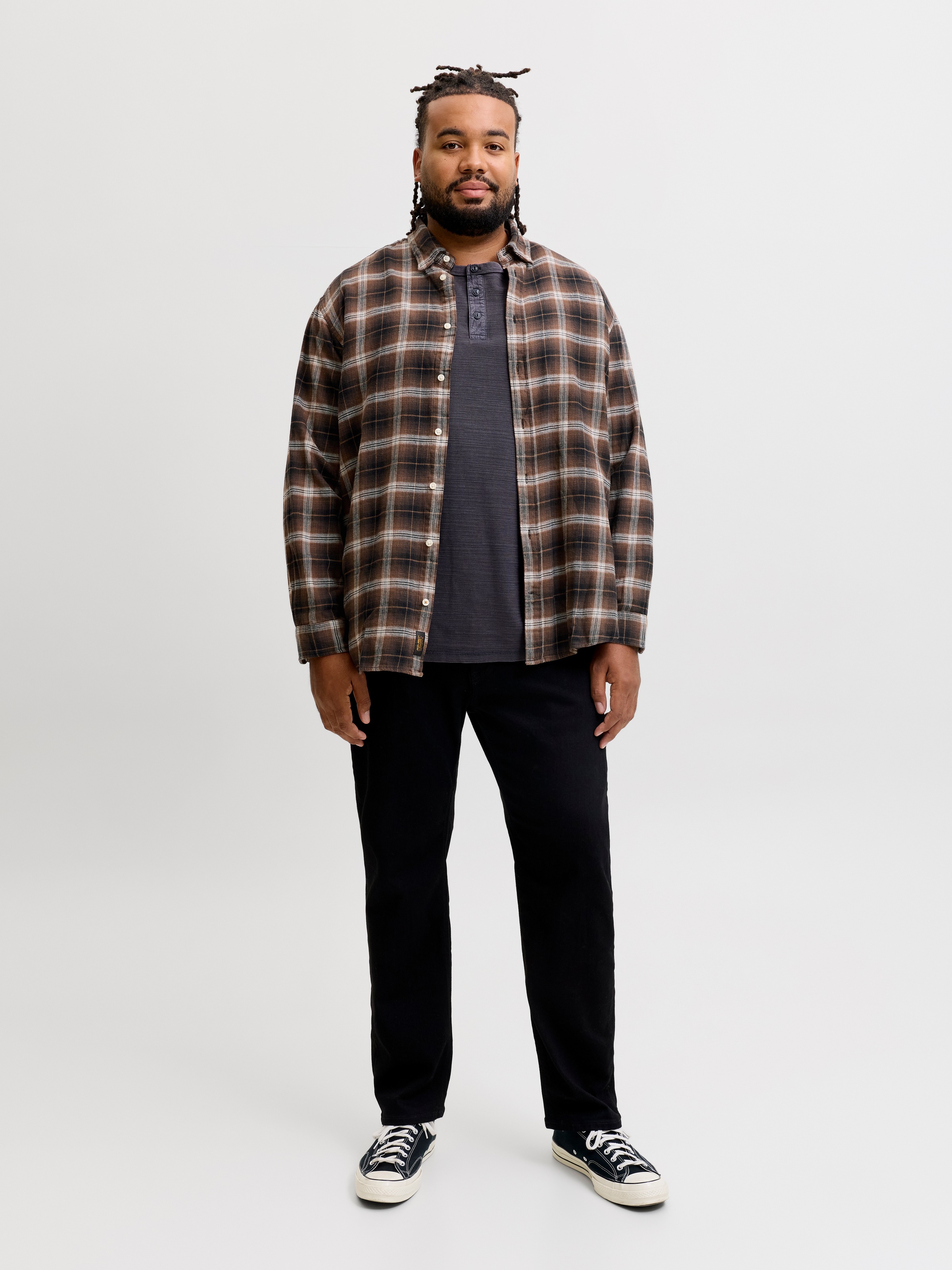 Jack & Jones PlusSize Langarmhemd »JJEFIELD CHECK SHIRT LS SN PLS« Baumwolle, relaxed fit