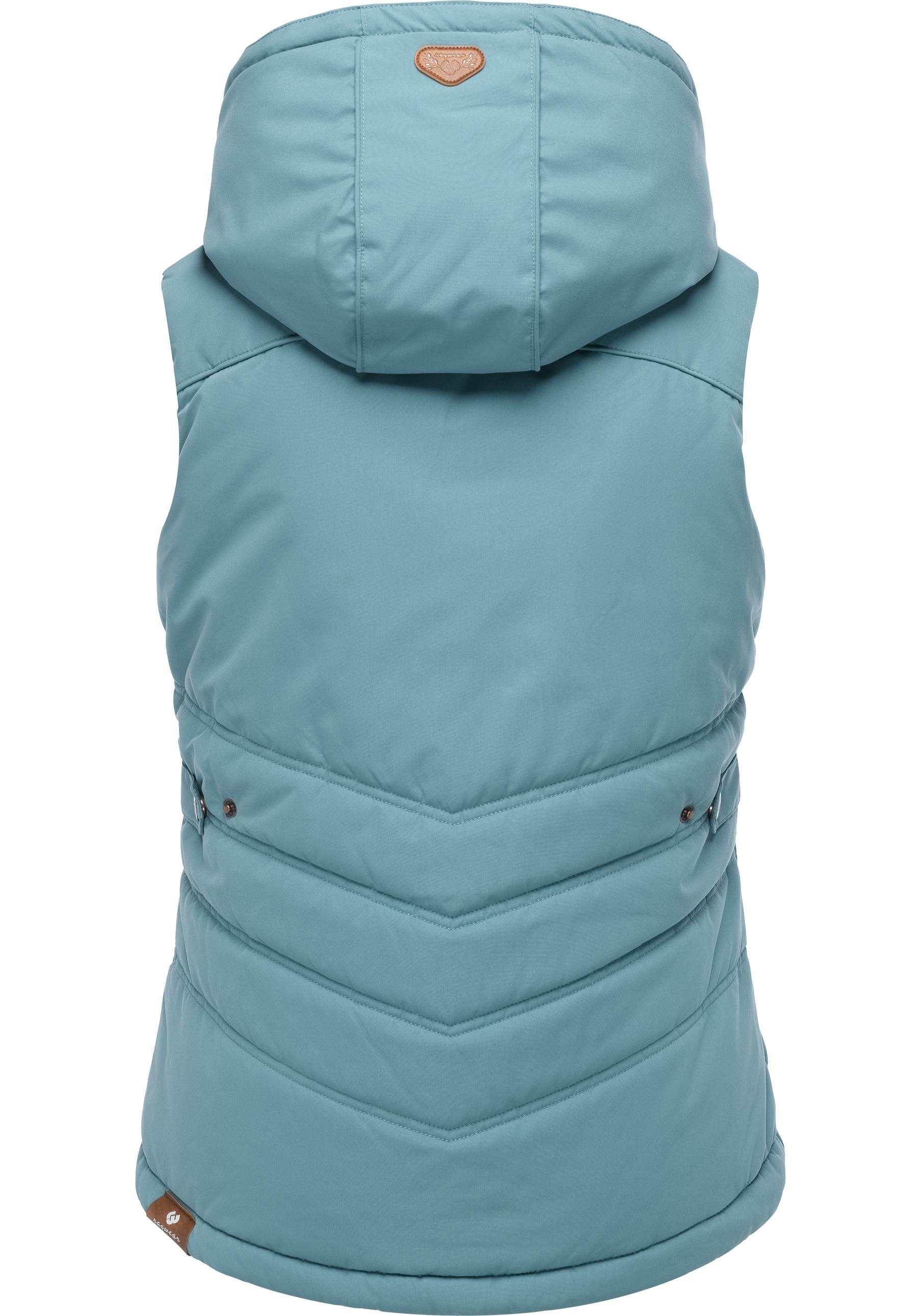 Steppweste RAGWEAR "Hesty", Damen, Gr. L (40), graublau, Außenmaterial: 100% Polyester; Innenfutter: 100% Polyester; Wattierung: 100% Polyester, tailliert Po-bedeckend, hoch geschlossener Ausschnitt, Westen Steppweste, Wasserdichte Outdoor-Weste mit abneh 3