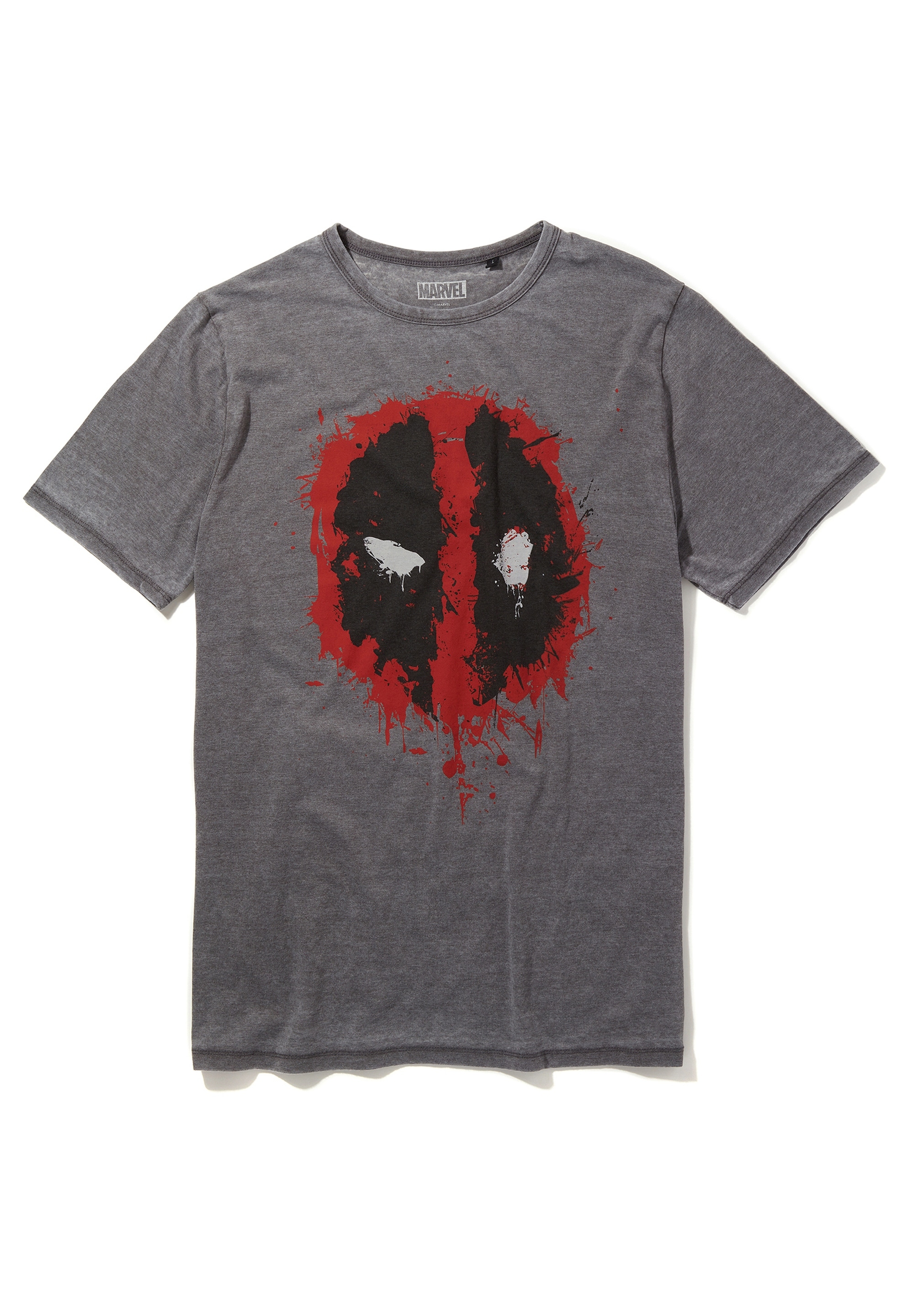 Recovered T-Shirt "Marvel Deadpool Icon Paint Logo Mid Grey", 1 Stk. mit co günstig online kaufen