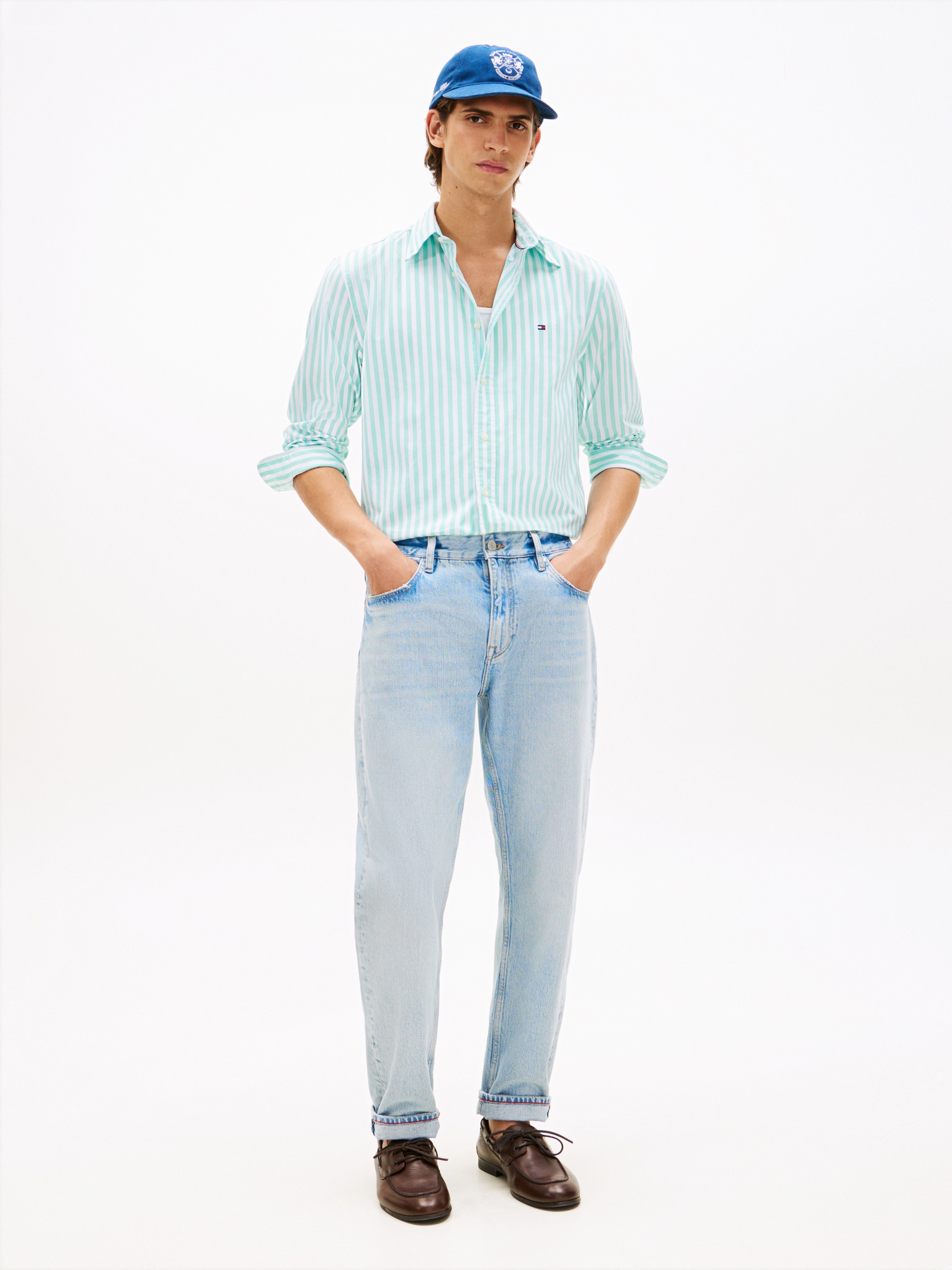 Tommy Hilfiger Langarmhemd »FLEX POPLIN CLASSIC STP Regular Fit« gestreift, Button-Down-Kragen