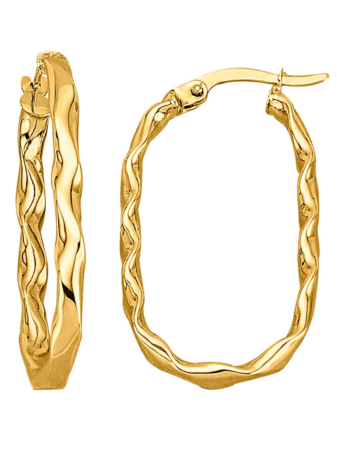 Paar Lady Hoop Earrings Yellow Gold 375 2