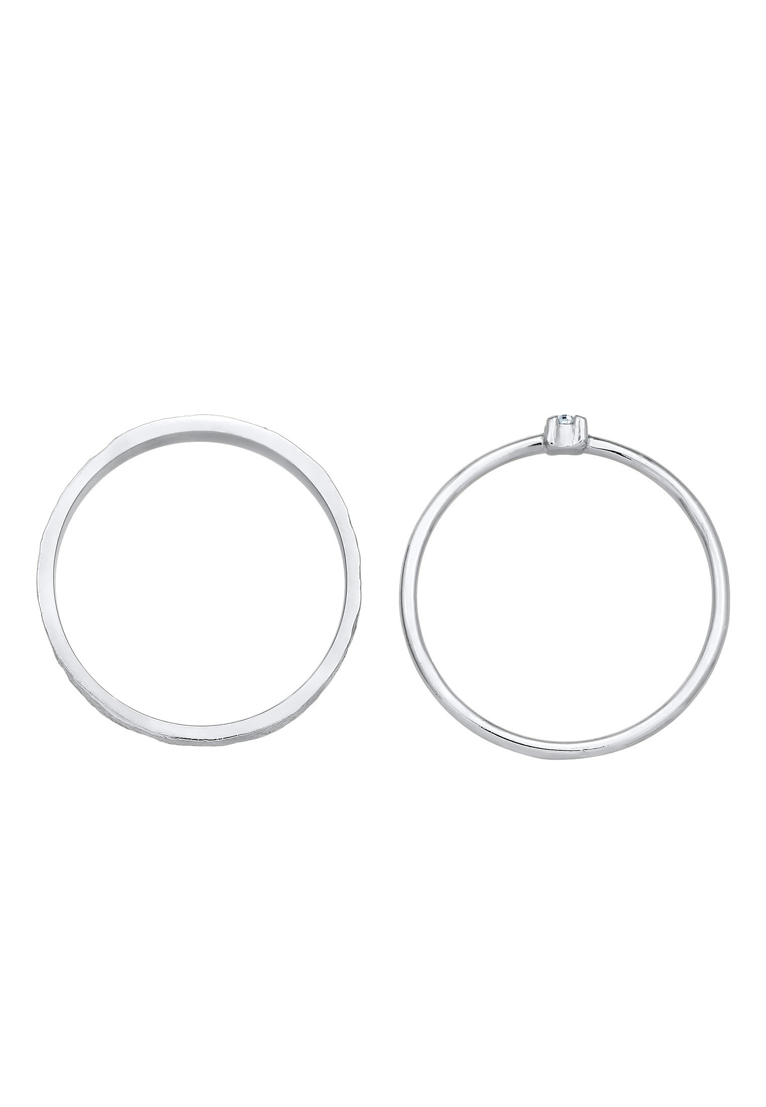 Solitärring ELLI "Set Solitär mit Kristallen von Swarovski 925 Silber" Gr. 56, silber, Fingerringe, Damen, 56mm,mit Steinen, Silber 925 (Sterlingsilber), 2,2mm 2