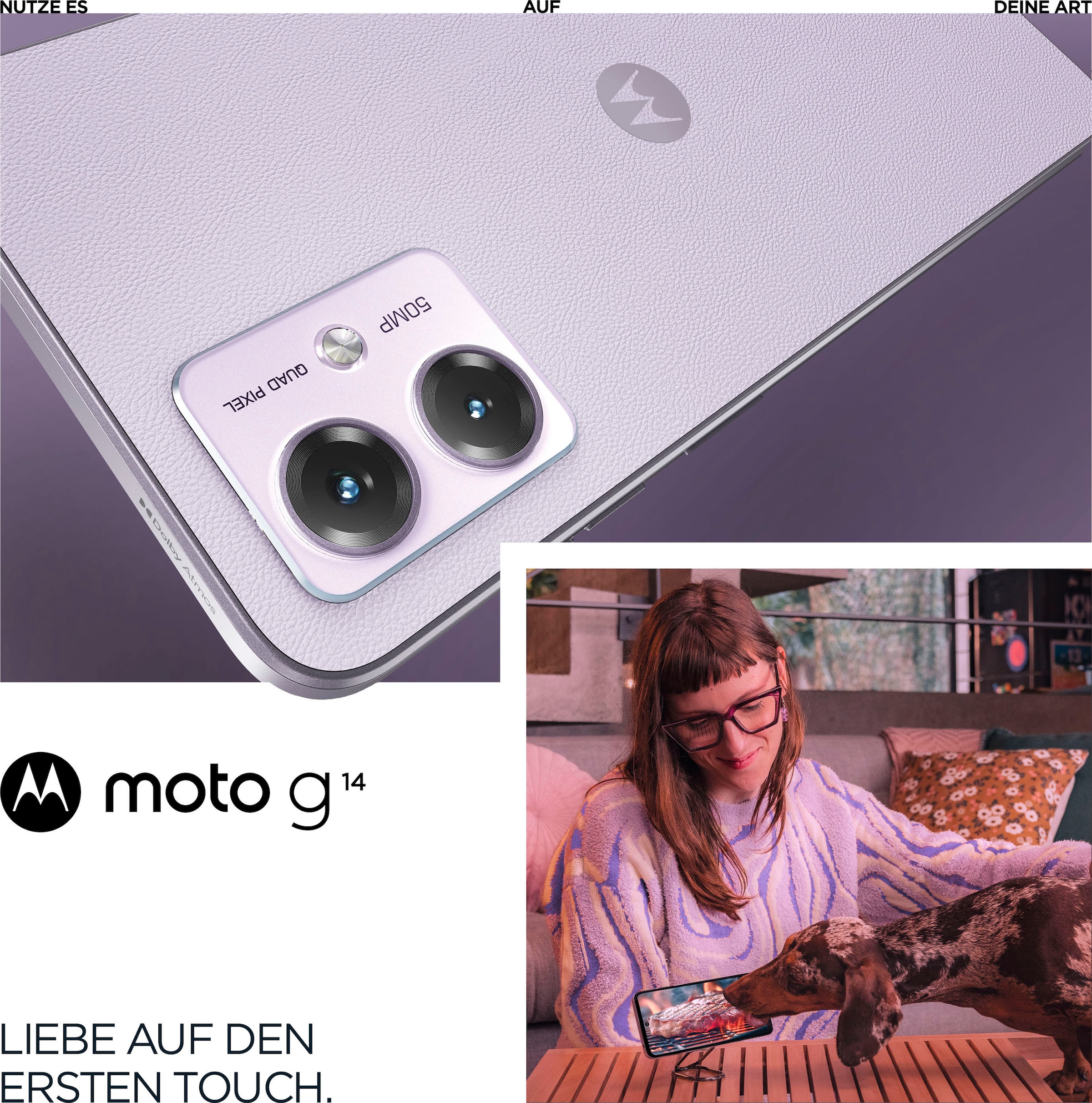 128 »moto g14«, Motorola Speicherplatz, | MP Sky Blue, 16,51 BAUR cm/6,5 Kamera 50 GB Zoll, Smartphone