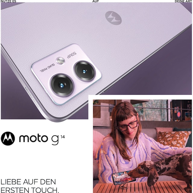 Motorola Smartphone »moto g14«, Sky Blue, 16,51 cm/6,5 Zoll, 128 GB  Speicherplatz, 50 MP Kamera | BAUR