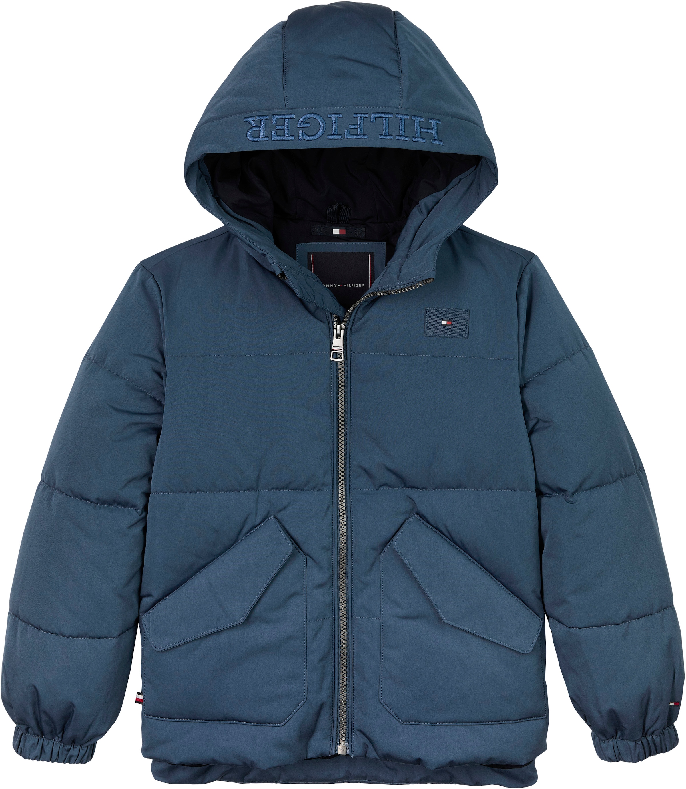 Tommy Hilfiger Steppjacke MONOTYPE PADDED PUFFER JACKET mit Kapuze Baby bis 2 Jahre mit Kapuze Gummizug am Armel online bestellen BAUR