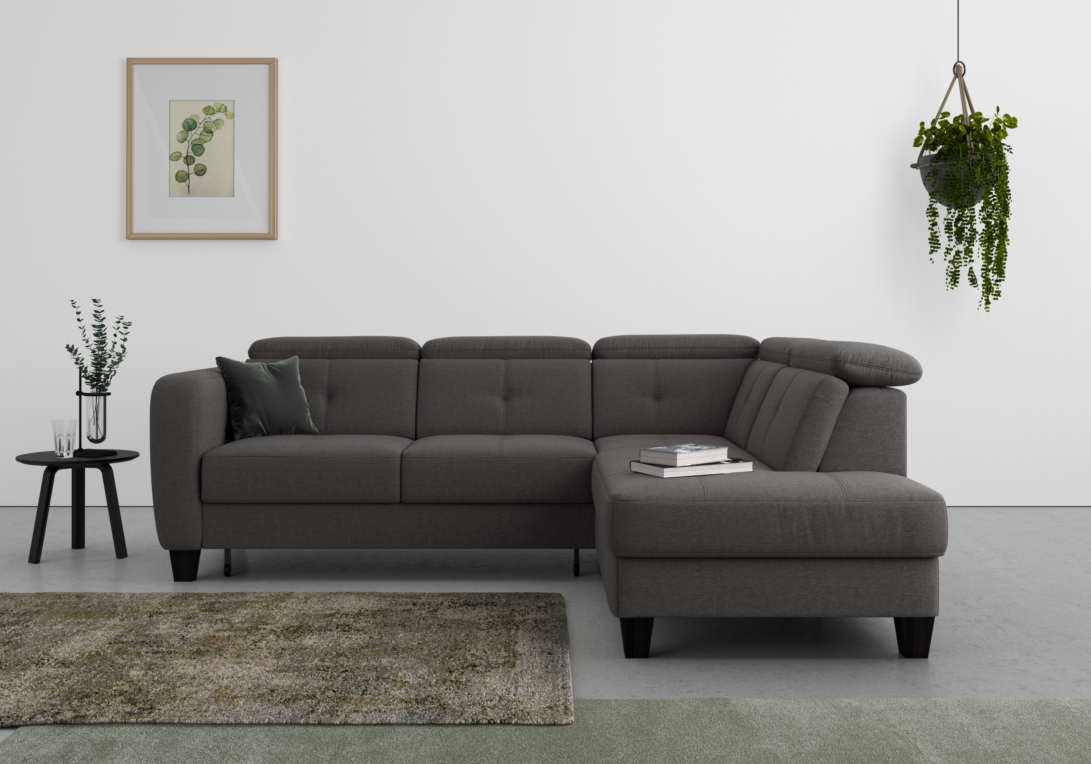 sit&more Ecksofa "Belluci L-Form" inklusive Federkern, wahlweise mit Schlaffunktion und Bettkasten