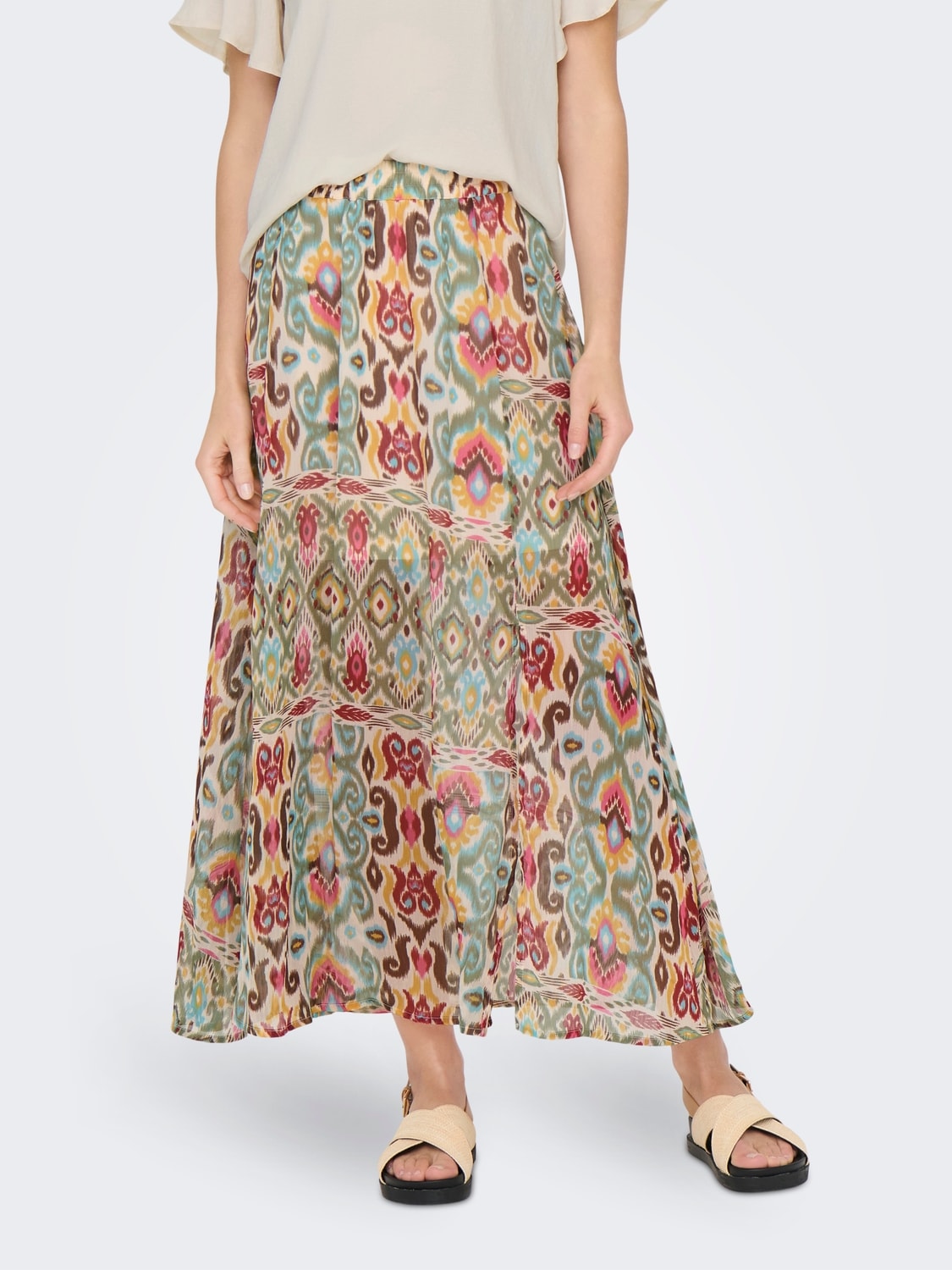 ONLY Faltenrock "ONLASTA – Knöchellanger Rock mit elastischem Bund" regular günstig online kaufen