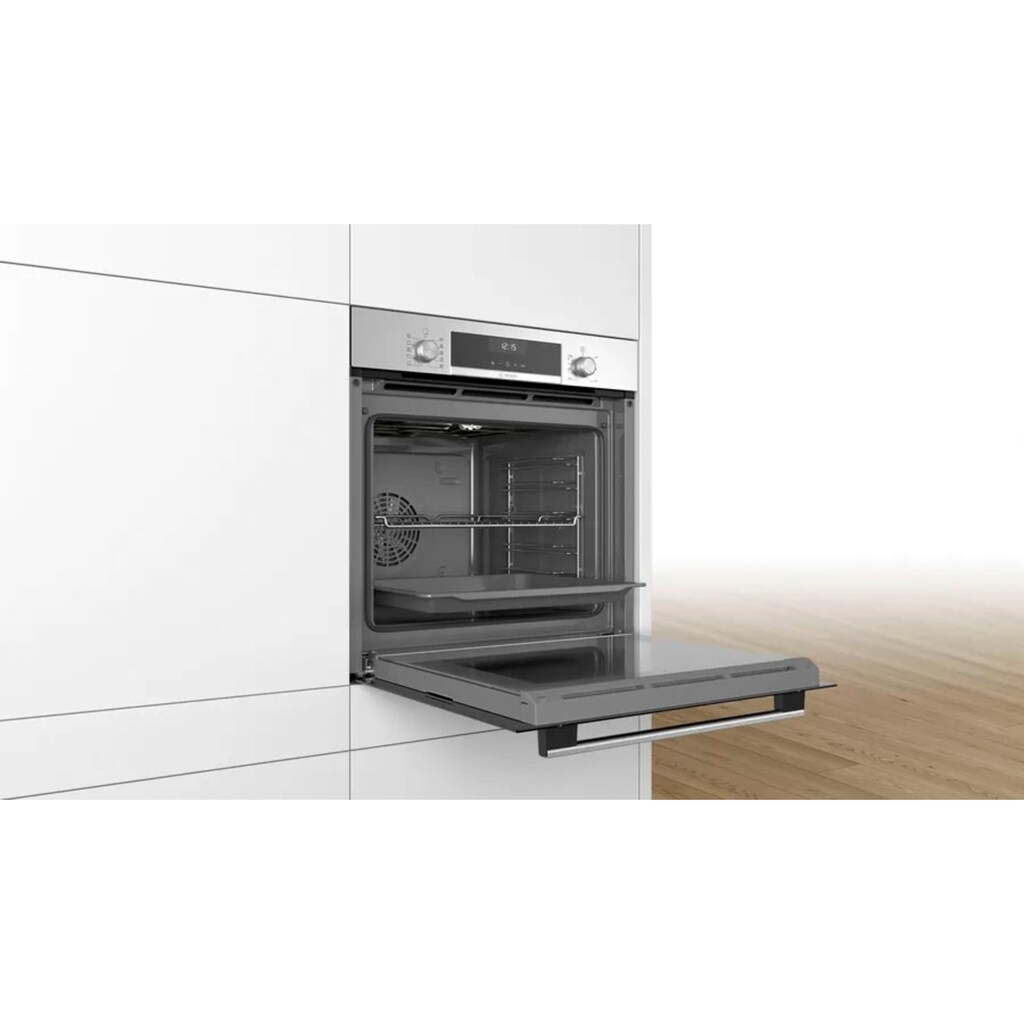 BOSCH Backofen-Set »HBD635CS62«, HBA537BS0, mit Teleskopauszug nachrüstbar, ecoClean Direct