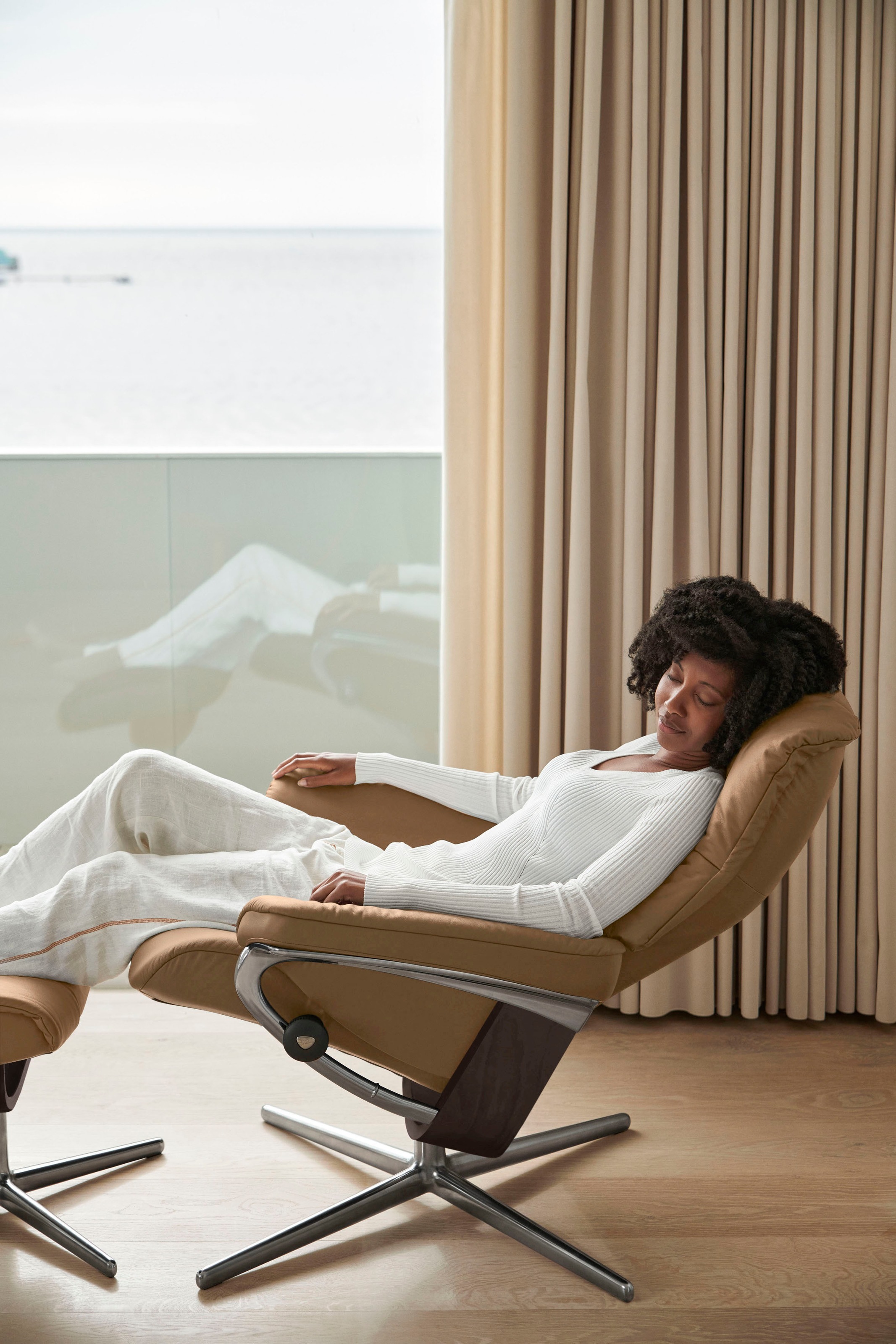 Stressless® Fußhocker »Mayfair«, mit Cross Base, Größe S, M & L, Holzakzent Wenge