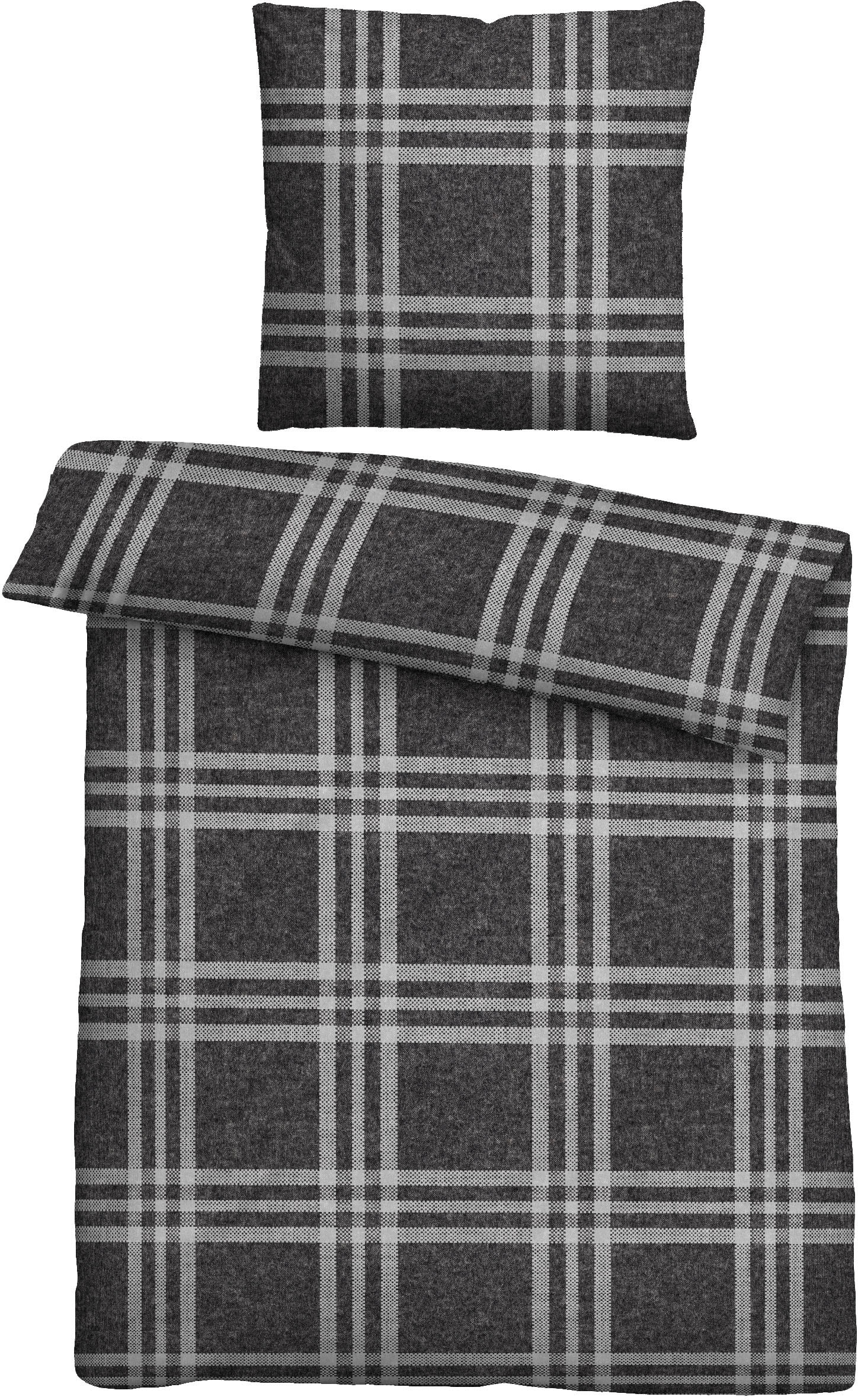 Biberna Bettwäsche "Lya" 2 Stk. tlg. kuschelig warm, weich, Melange, 100% B günstig online kaufen