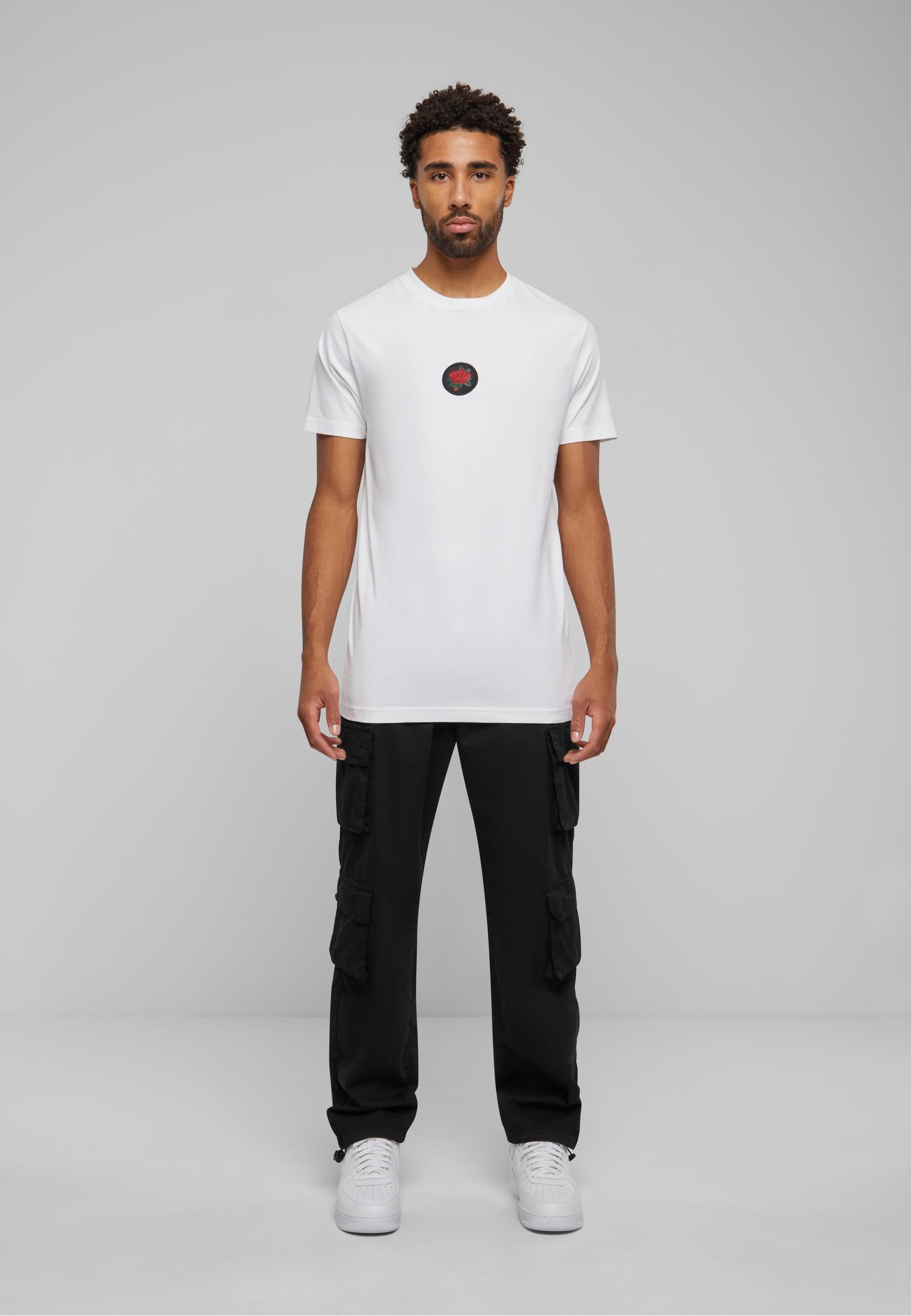 MisterTee Kurzarmshirt »MisterTee Herren Rose Patch Tee«, (1 tlg.)