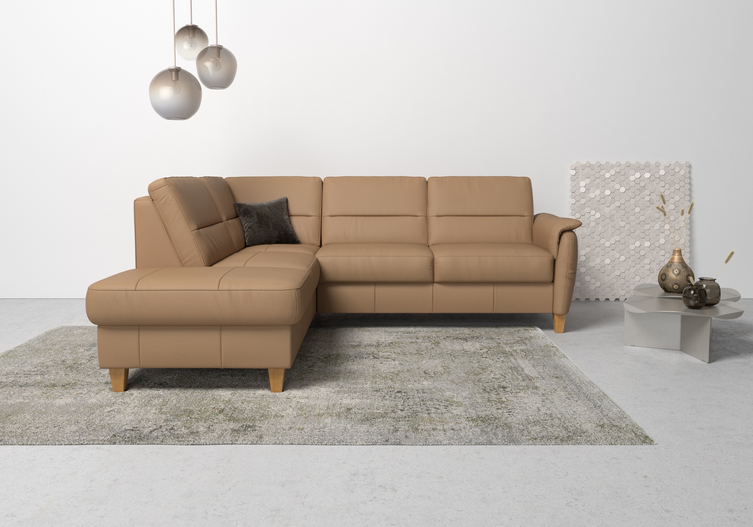 Home affaire Ecksofa »Palmera L-Form«, Federkern, wahlweise mit Bettfunktion und mit/ohne Stauraum