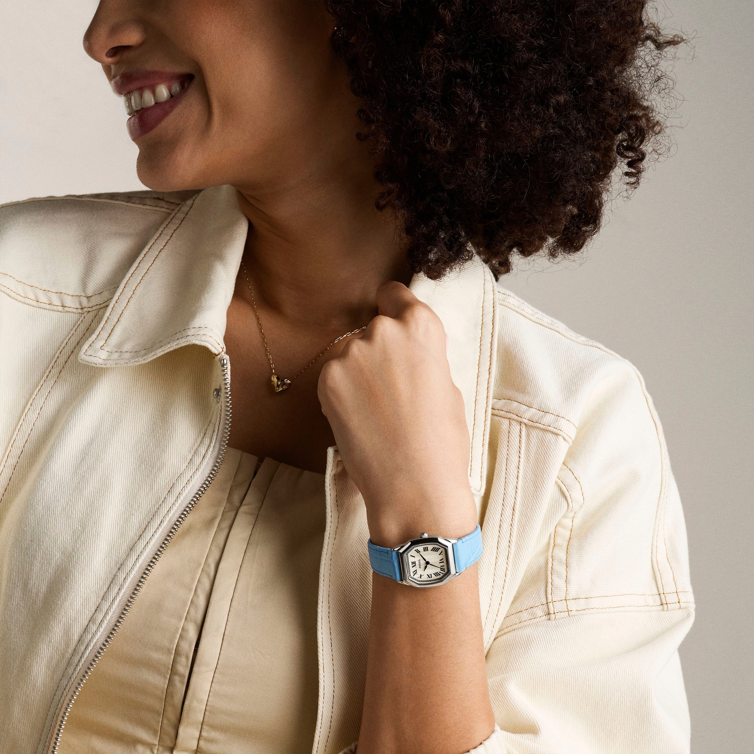 Fossil Quarzuhr »HARLOW«, Armbanduhr, Damenuhr, Lederarmband, analog