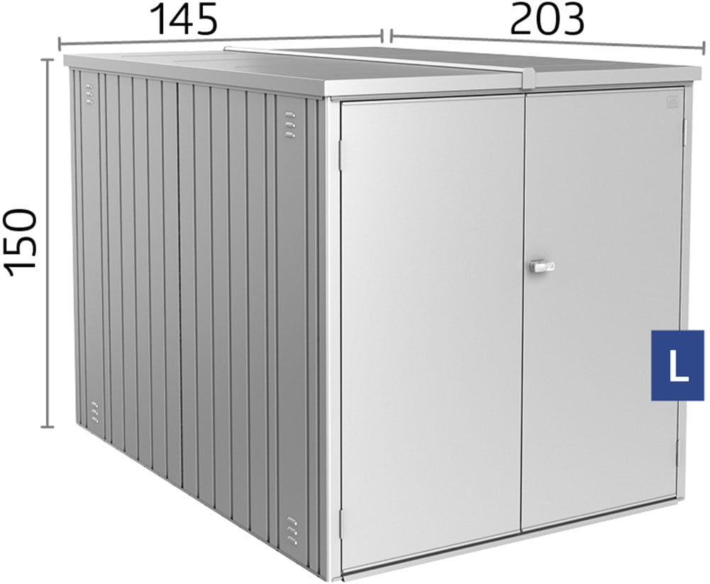 Biohort Fahrradbox »MiniGarage Gr. L quarzgrau-metallic« Sichere Fahrradgarage mit praktischen Details
