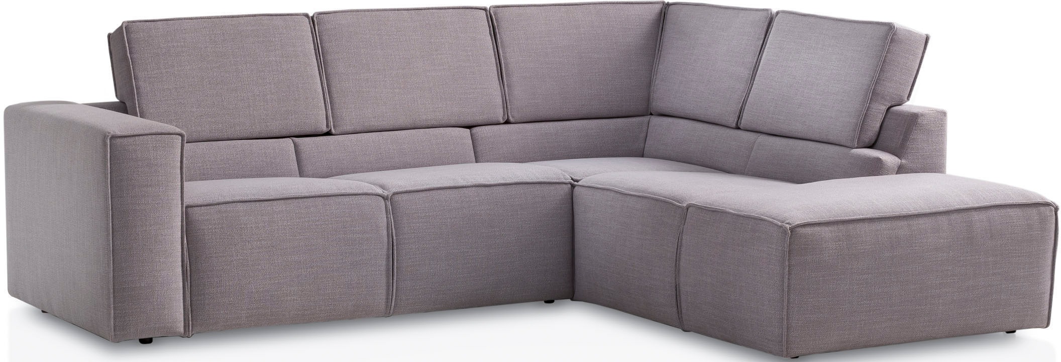 TRENDMANUFAKTUR Ecksofa »Dice mit Sitztiefenverstellung und Kaltschaumpolsterung«, hoher Sitzkomfort, aktuelle Kedernaht, L-Form