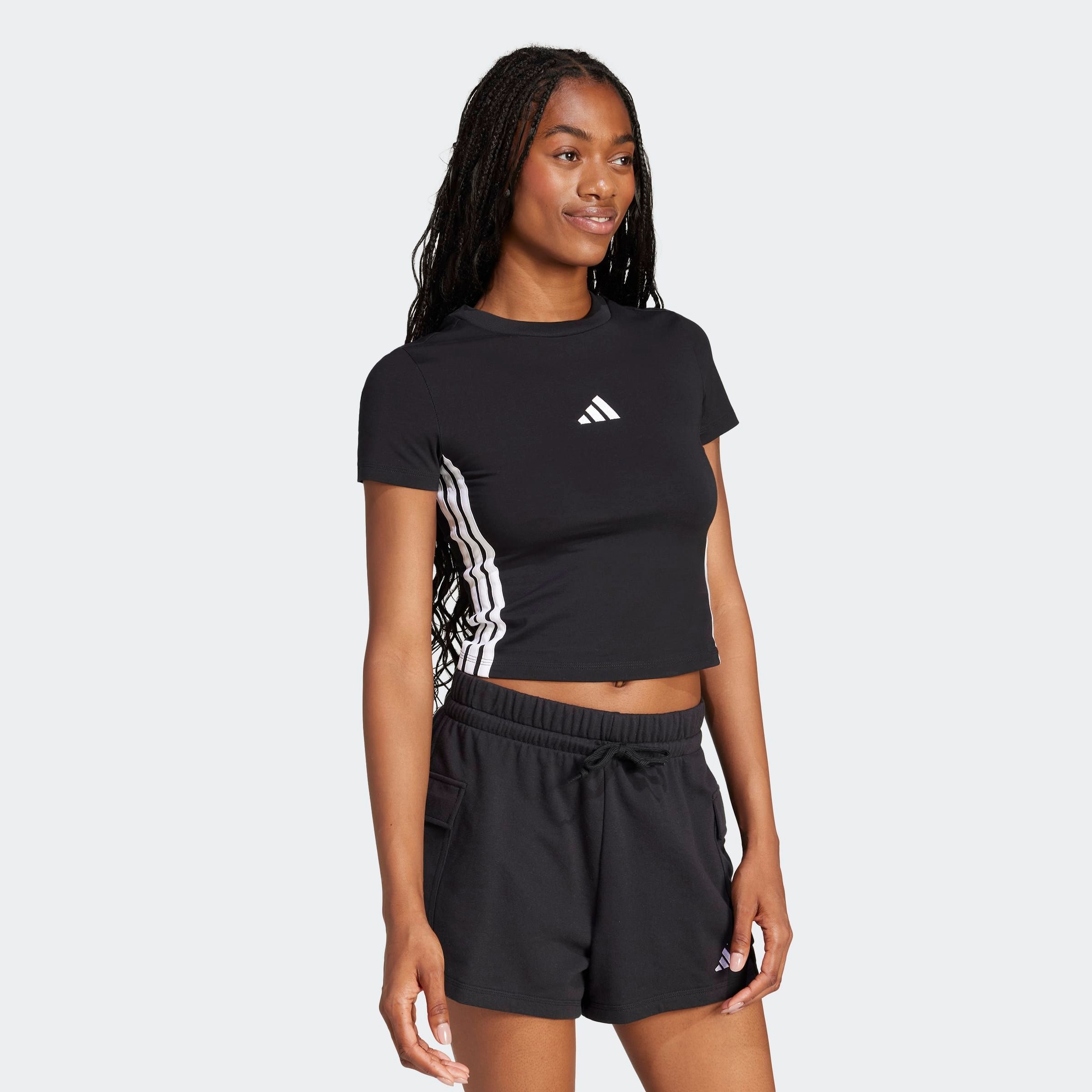 adidas Sportswear T-Shirt "ESSENTIALS 3-STREIFEN SLIM BABY" schmale Passfor günstig online kaufen