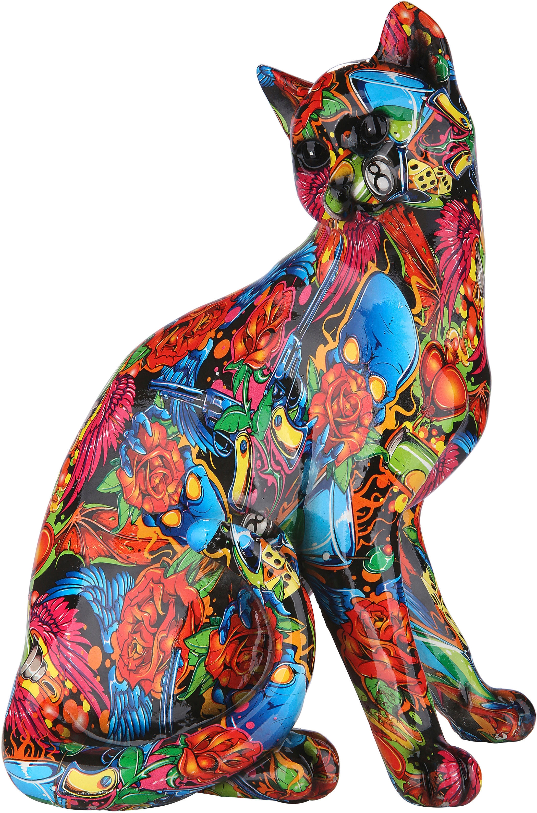 GILDE Dekofigur »Figur Pop Art Katze«, (1 St.), Dekoobjekt, Tierfigur, Höhe  29 cm, Wohnzimmer kaufen | BAUR