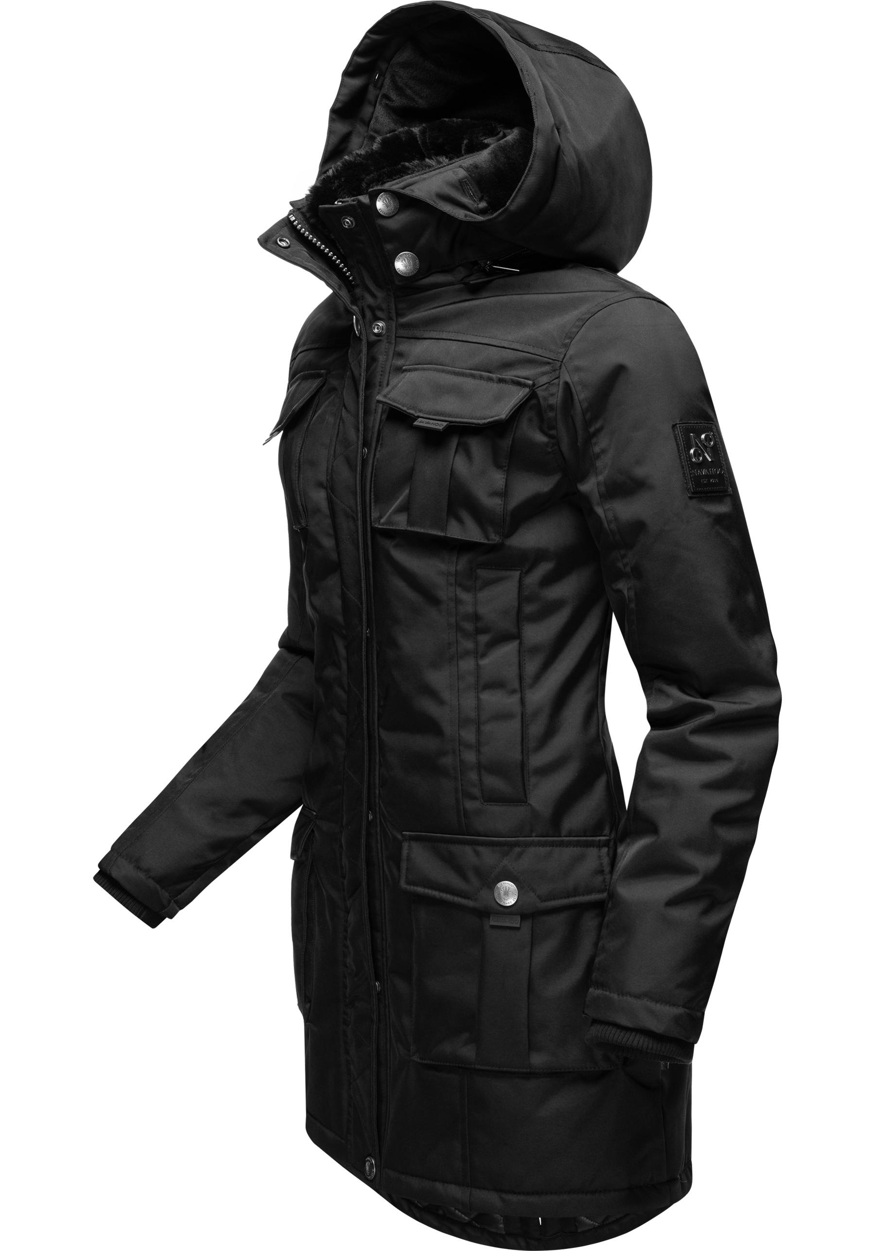 Navahoo Wintermantel »Tiniis«, Parka mit abnehmbarer Kapuze und extra Einkaufstasche
