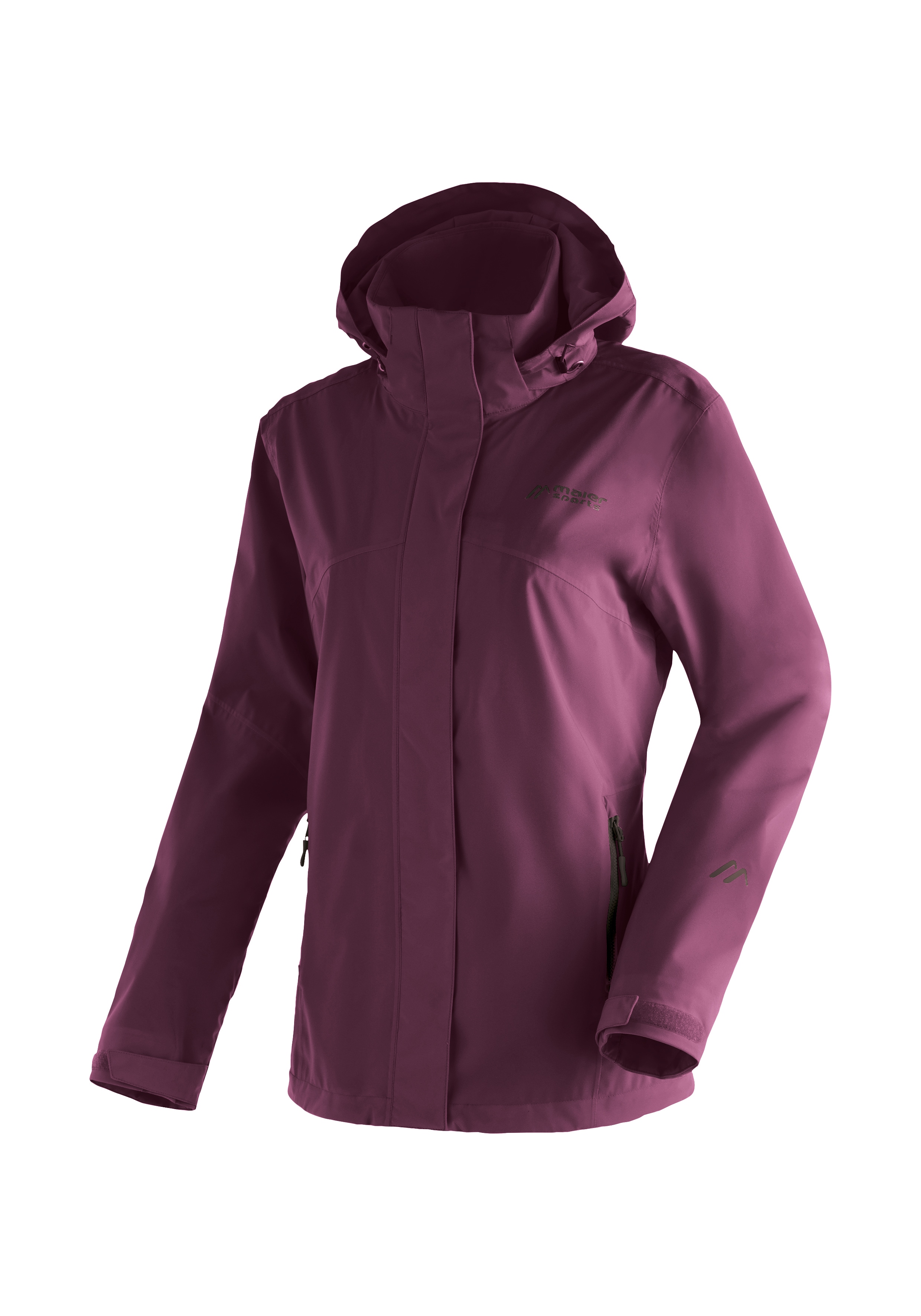 Maier Sports Regenjacke "Metor rec W" Damen Jacke mit Kapuze, Windjacke wasserdicht atmungsaktiv, Reg. Fit