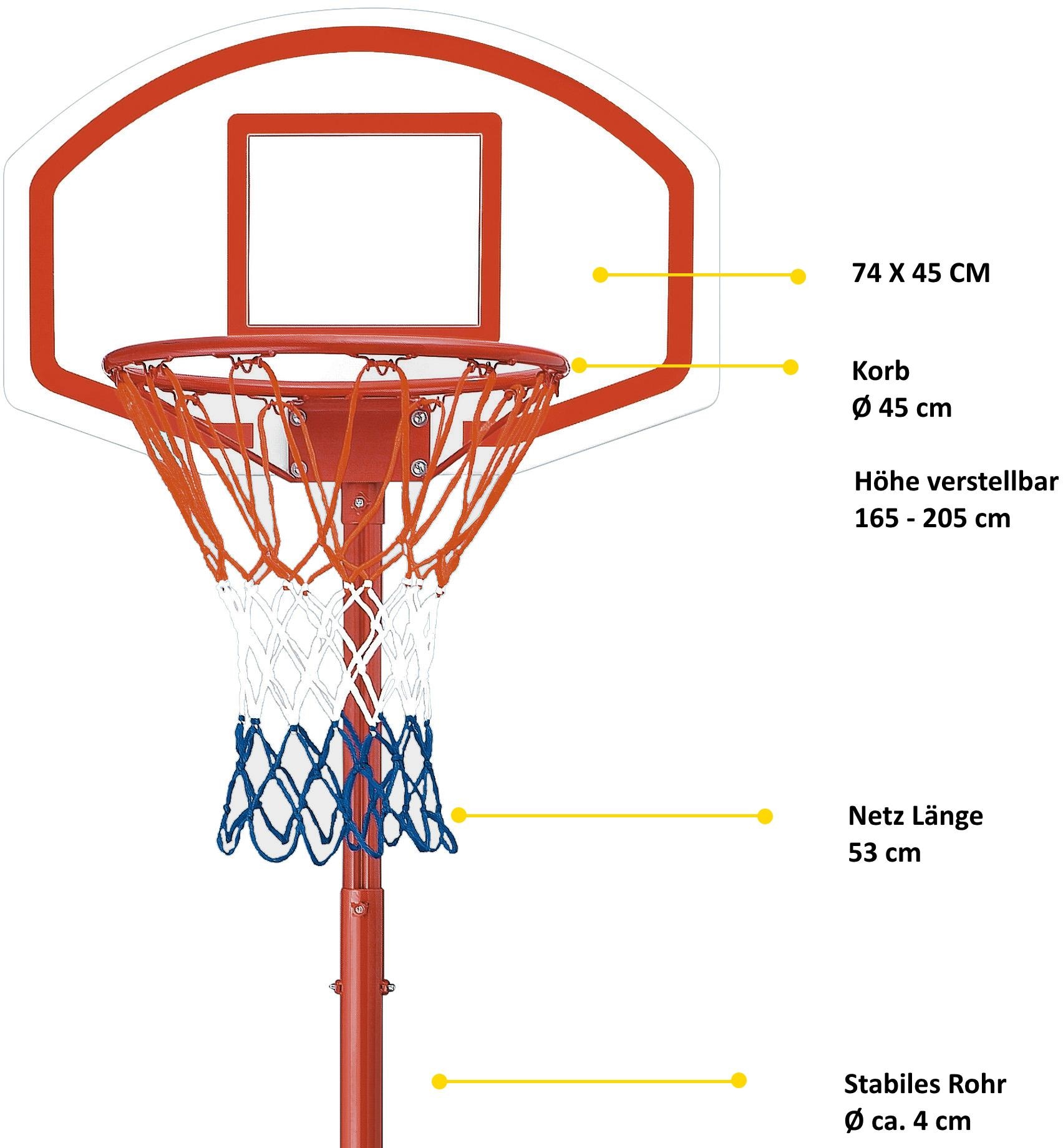 solex sports Basketballkorb »Basketballkorb mit Ständer« | BAUR