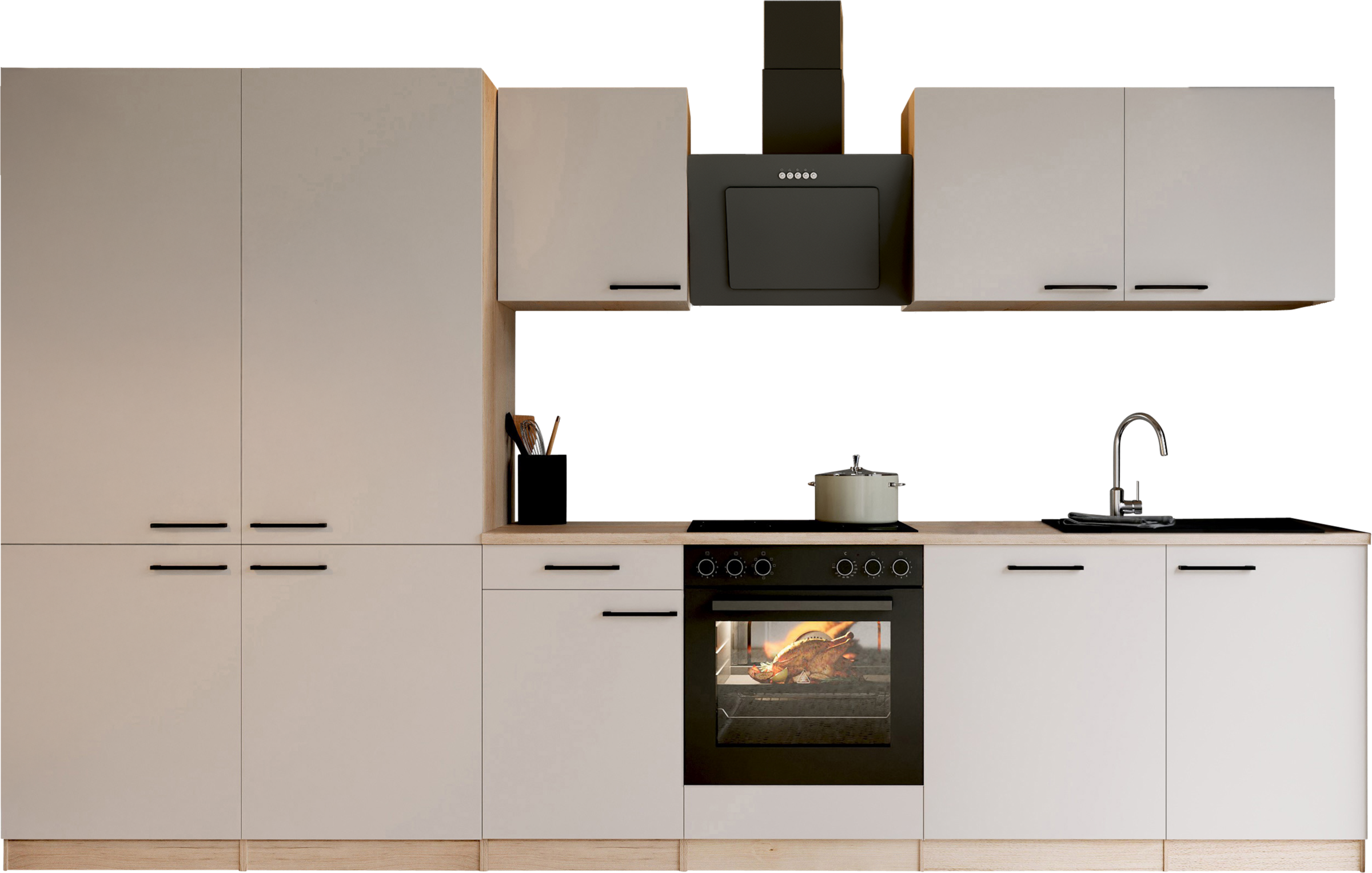 RESPEKTA Küche »Merle« Küchenzeile Merle, Breite 340 cm, mit Soft Close, French-Door-Design