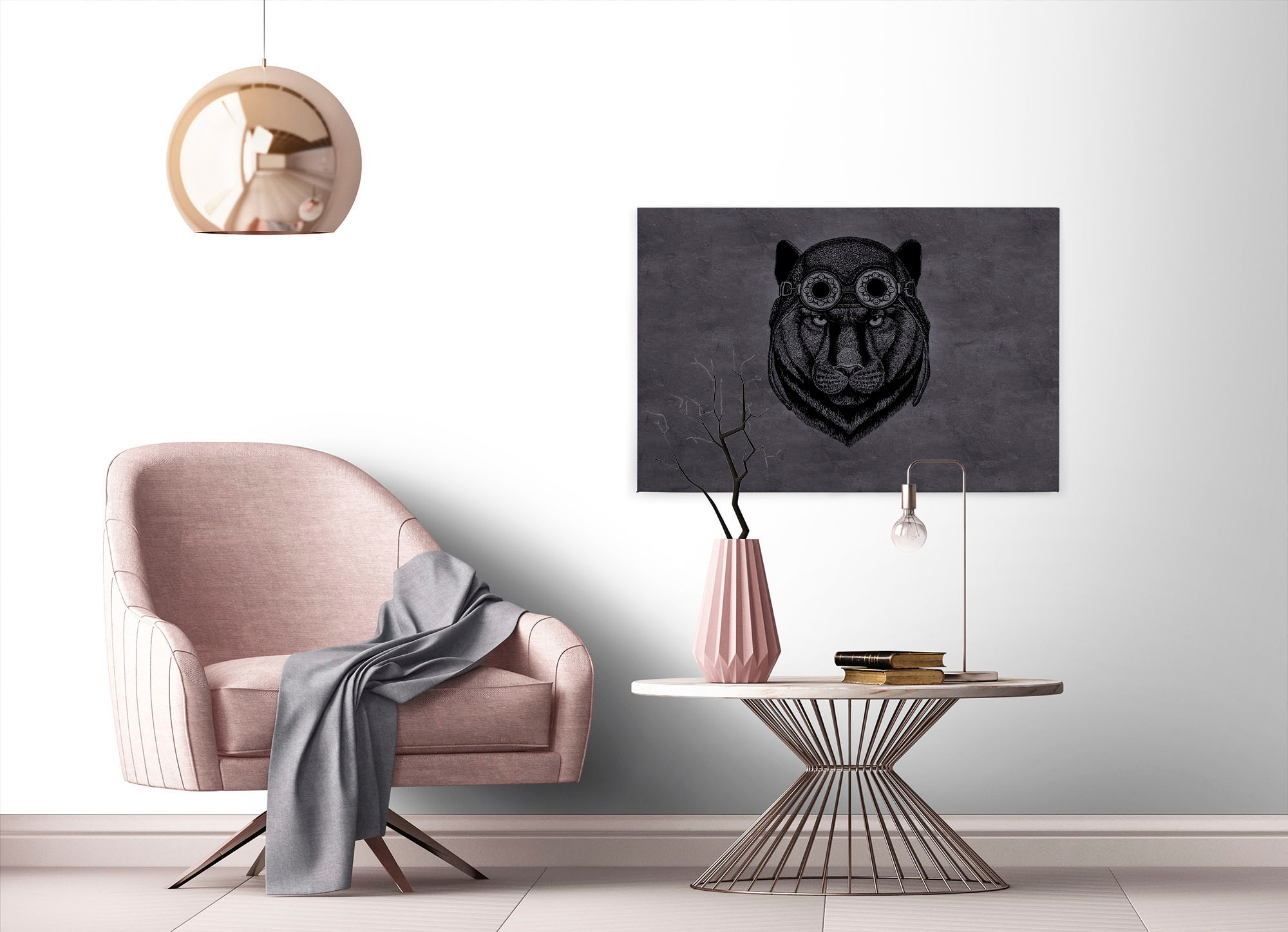 A.S. Création Leinwandbild »panther«, Kunst-Tiere-Kinder, (1 St.), Wild Tier Keilrahmen Panther Dschungel Leinwand-Bild Wohnzimmer modern
