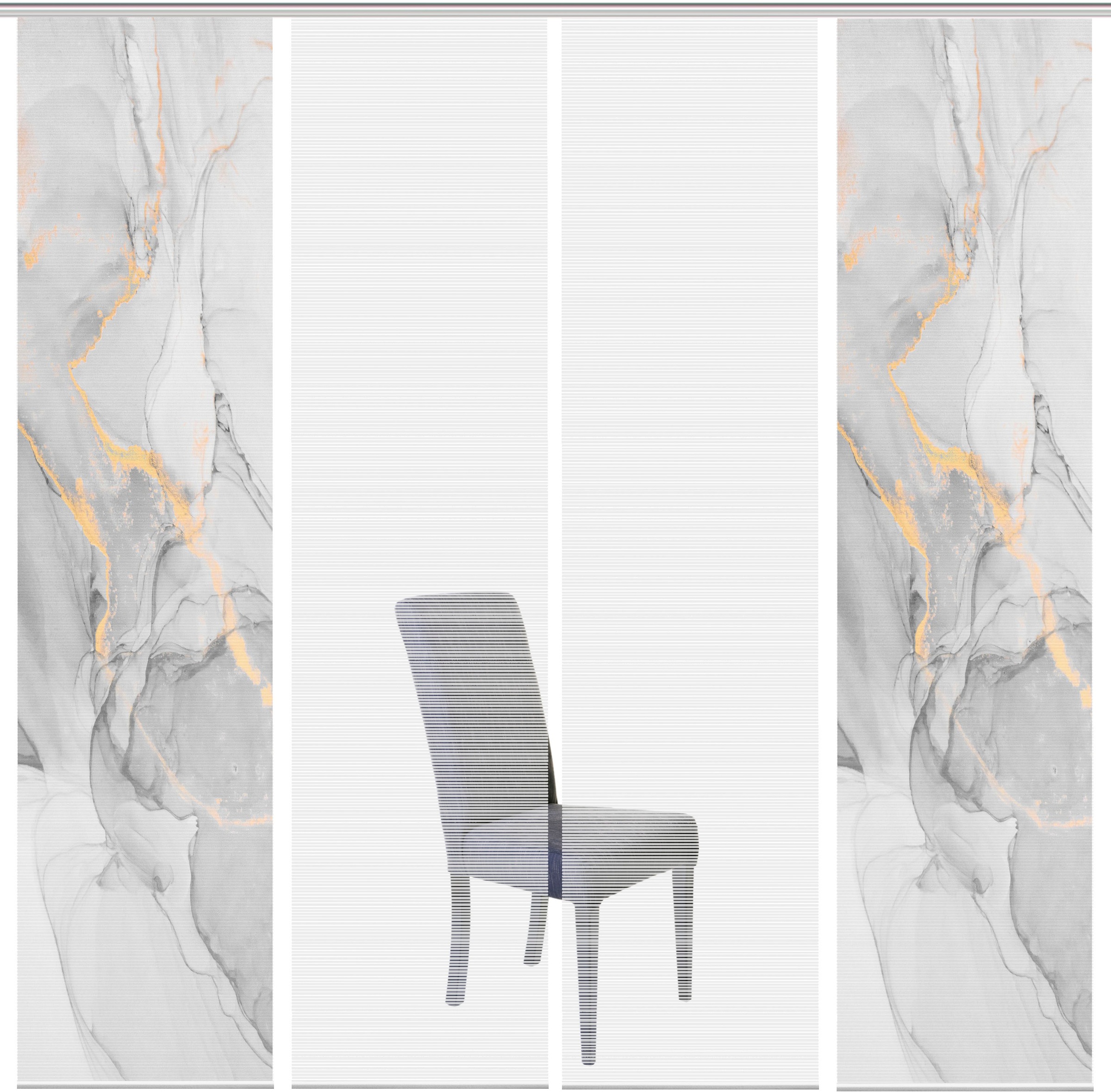 Vision S Schiebegardine "MARMOSA 4er SET" Paneelwagen 4 Stk. tlg. Bambus-Op günstig online kaufen