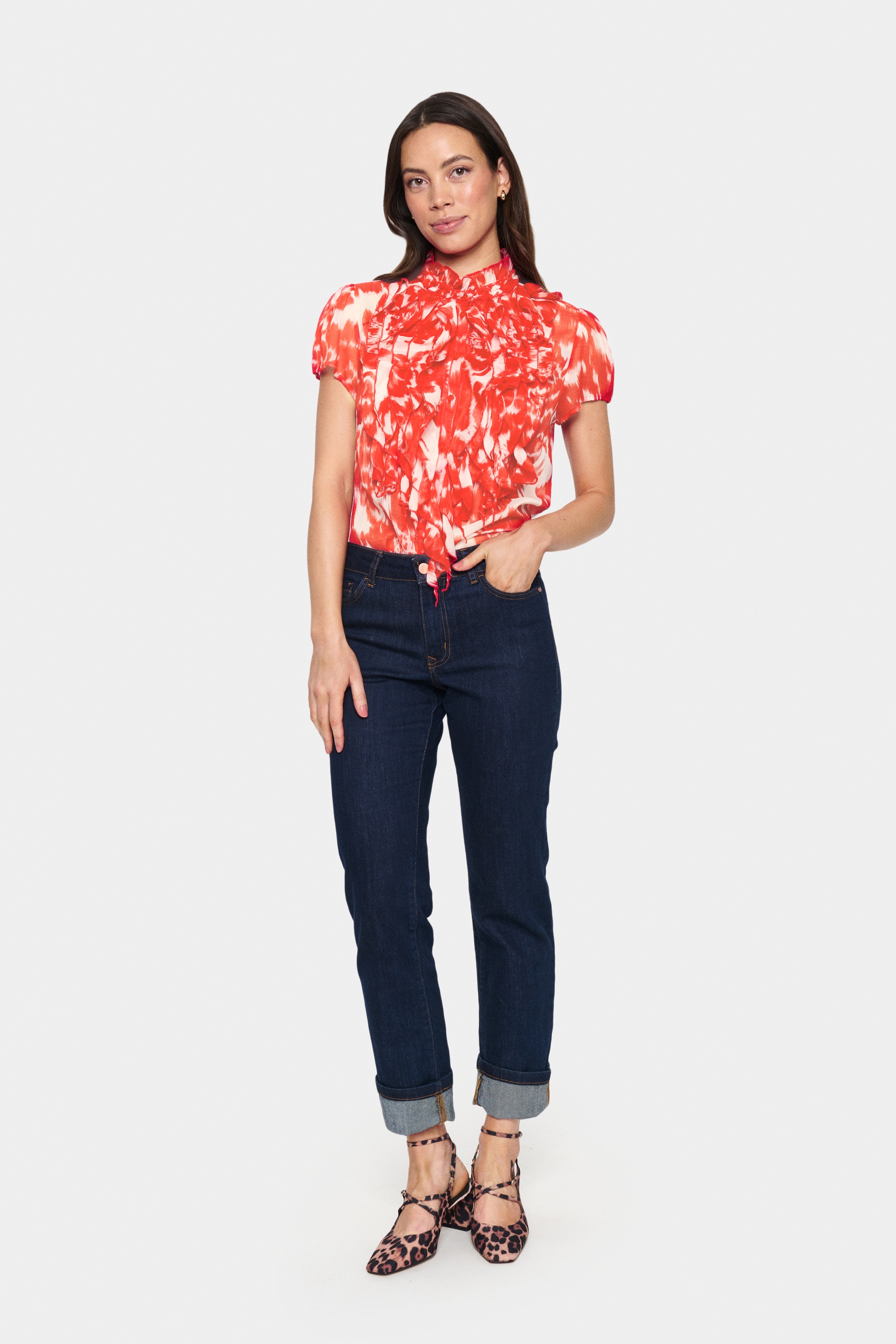 Saint Tropez Rüschenbluse »LiljaSZ Crinkle SS Shirt«