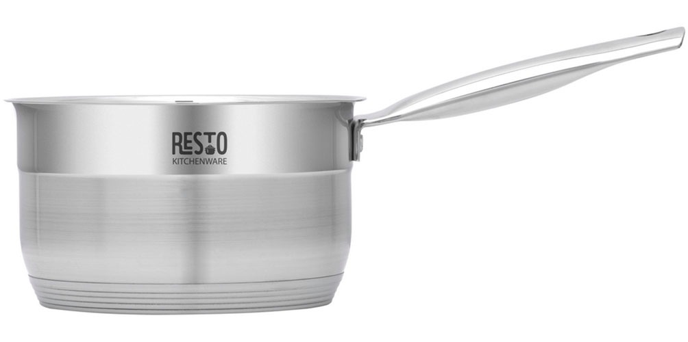 RESTO Kitchenware Kasserolle »Rigel, Soßentopf 1,9 l, energiesparend und spülmaschinenfest«, Edelstahl 18/10, (2 tlg.), mit hitzebeständigem Glasdeckel, im Geschenkkarton