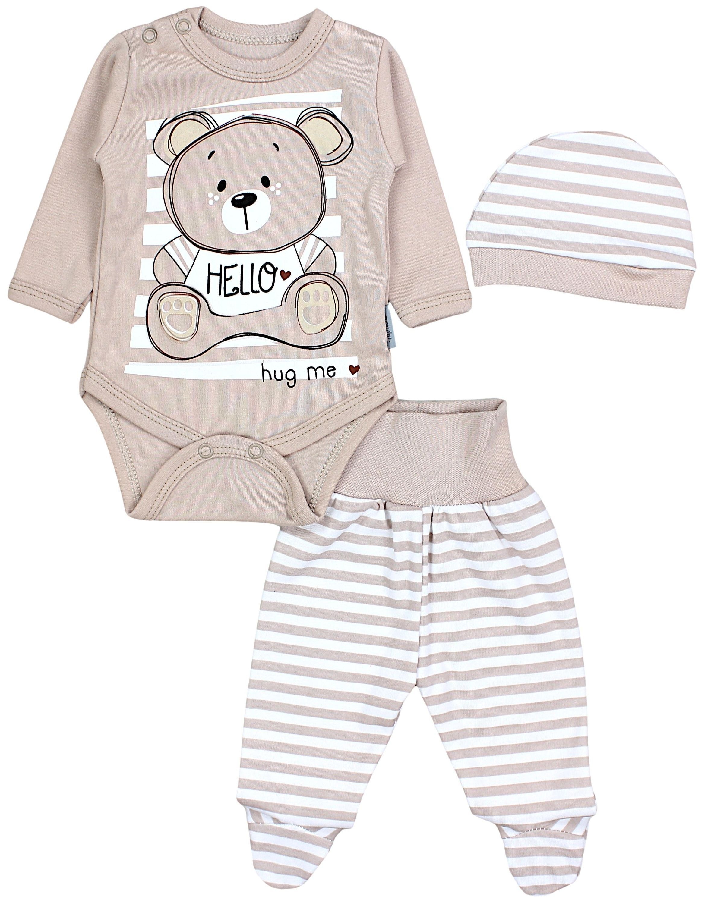 TupTam Langarmbody "Set Baby Bekleidungsset Langarmbody Hose Mütze3 teilig"