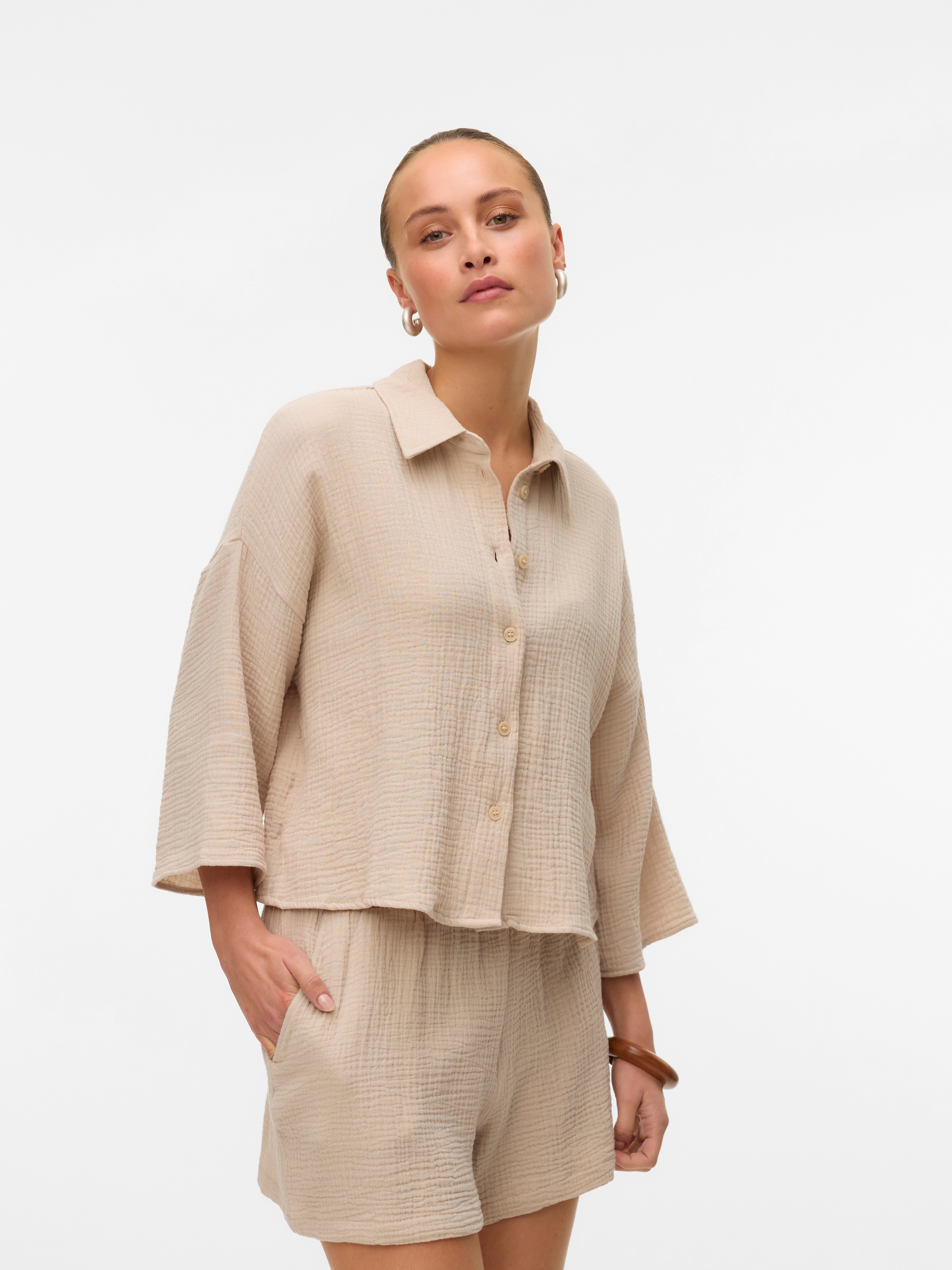 Vero Moda Hemdbluse "VMNATALI CROP SHIRT WVN NOOS" günstig online kaufen